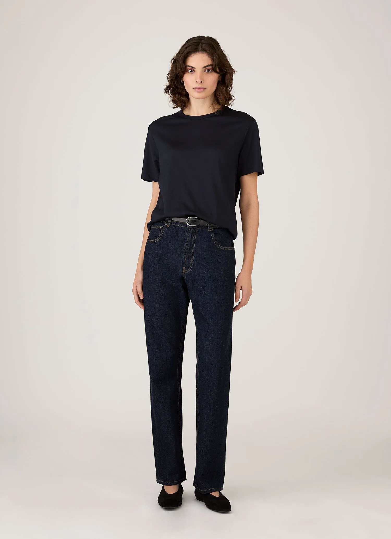 Women's Relaxed Fit T-shirt in Midnight Navy sold by Sunspel product image thumbnail 2