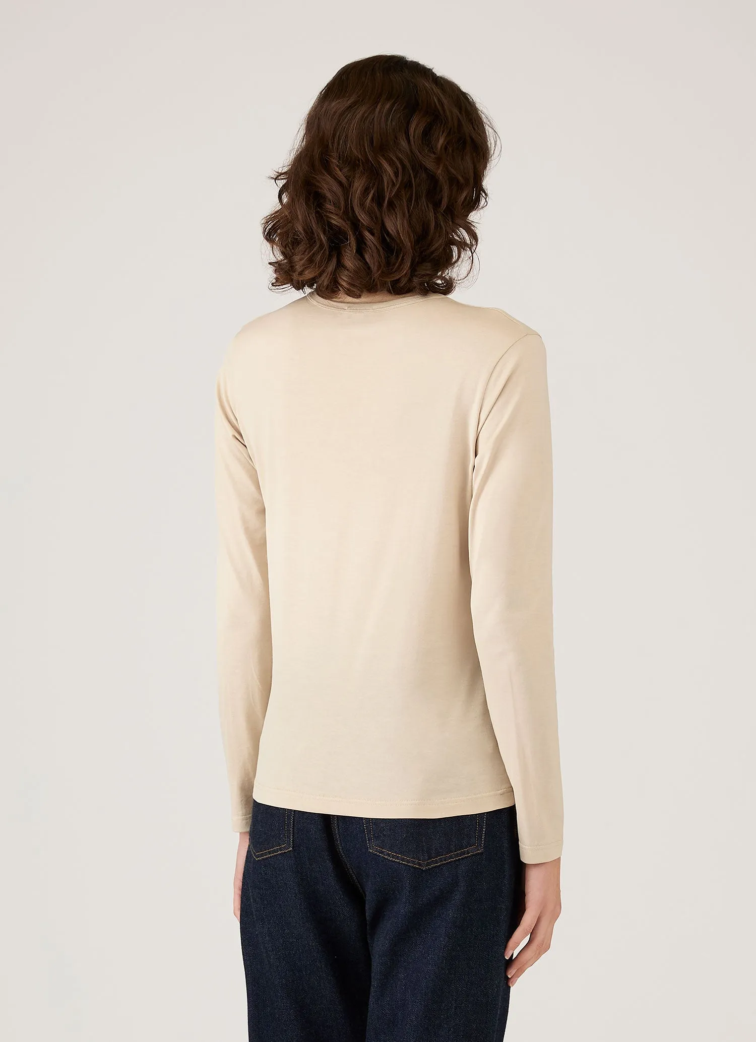 Women's Long Sleeve Classic T-shirt in Hazelwood sold by Sunspel product image thumbnail 3