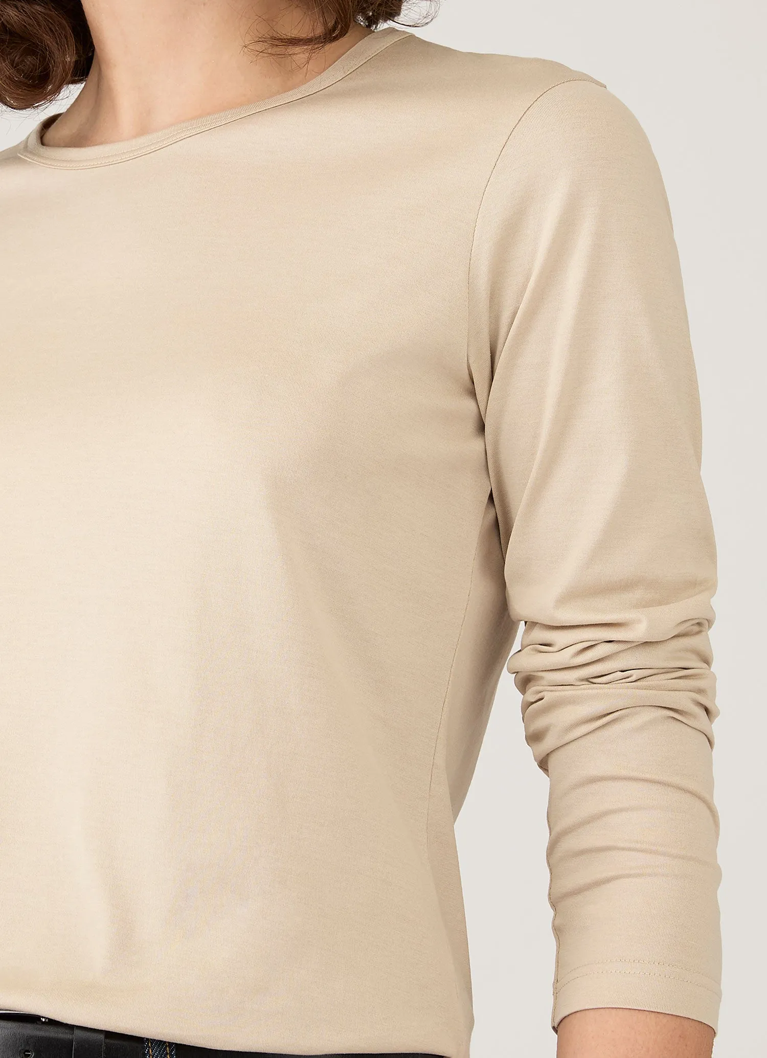 Women's Long Sleeve Classic T-shirt in Hazelwood sold by Sunspel product image thumbnail 4