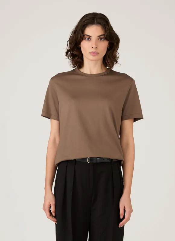 Women's Relaxed Fit T-shirt in Dark Cedar sold by Sunspel