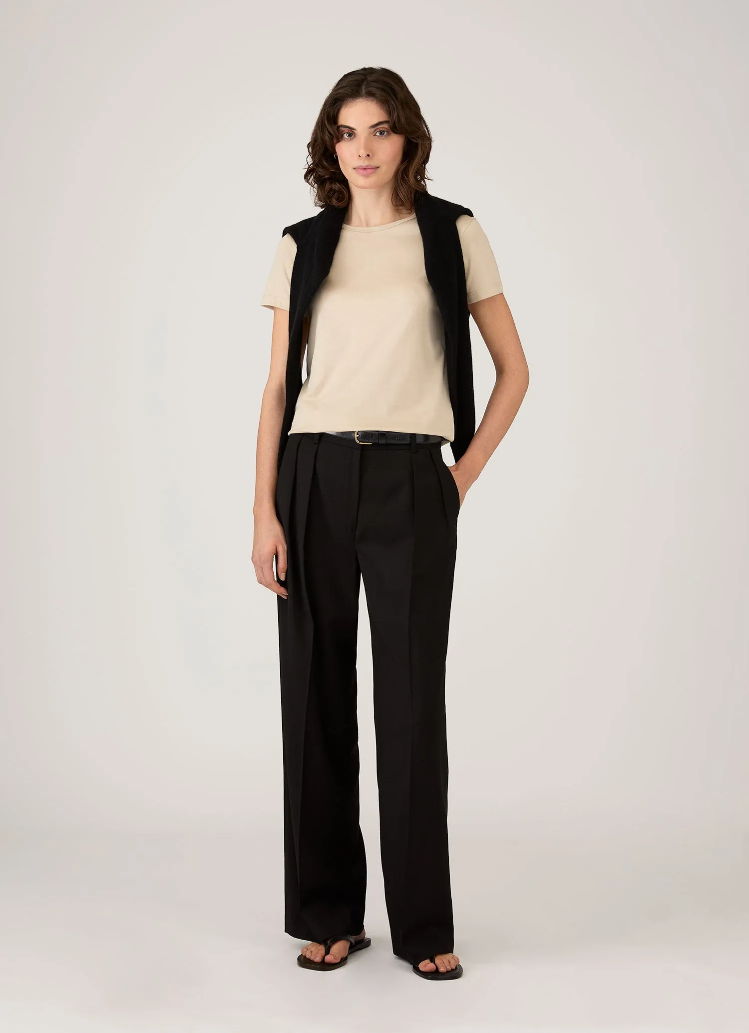 Women's Classic T-shirt in Hazelwood sold by Sunspel product image thumbnail 2