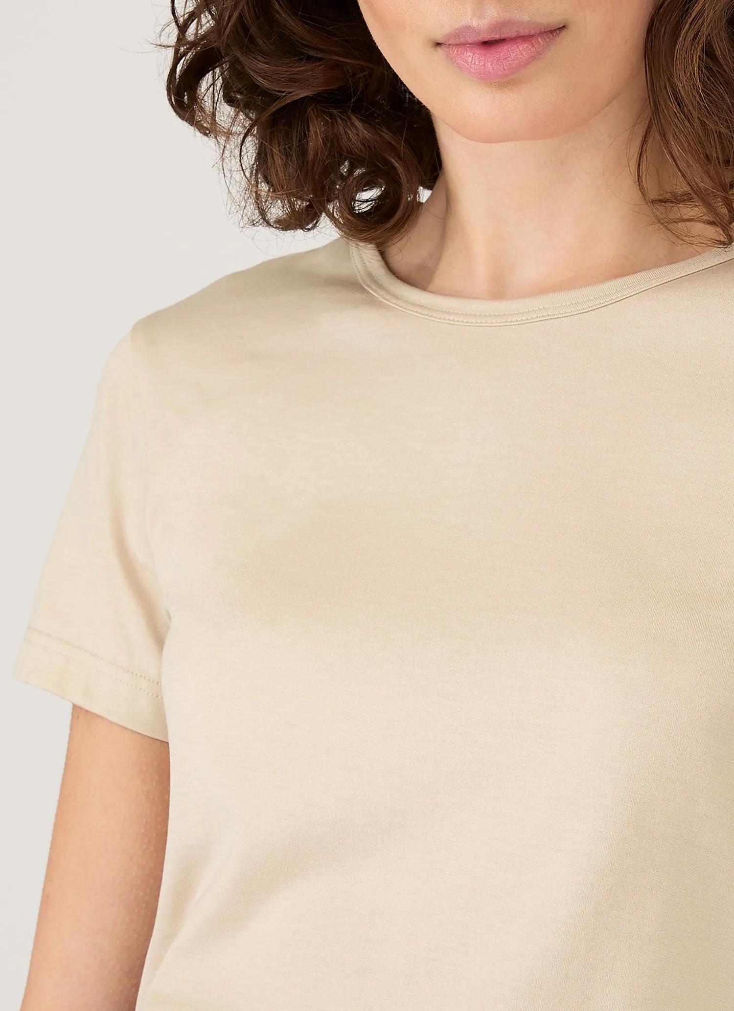 Women's Classic T-shirt in Hazelwood sold by Sunspel product image thumbnail 4