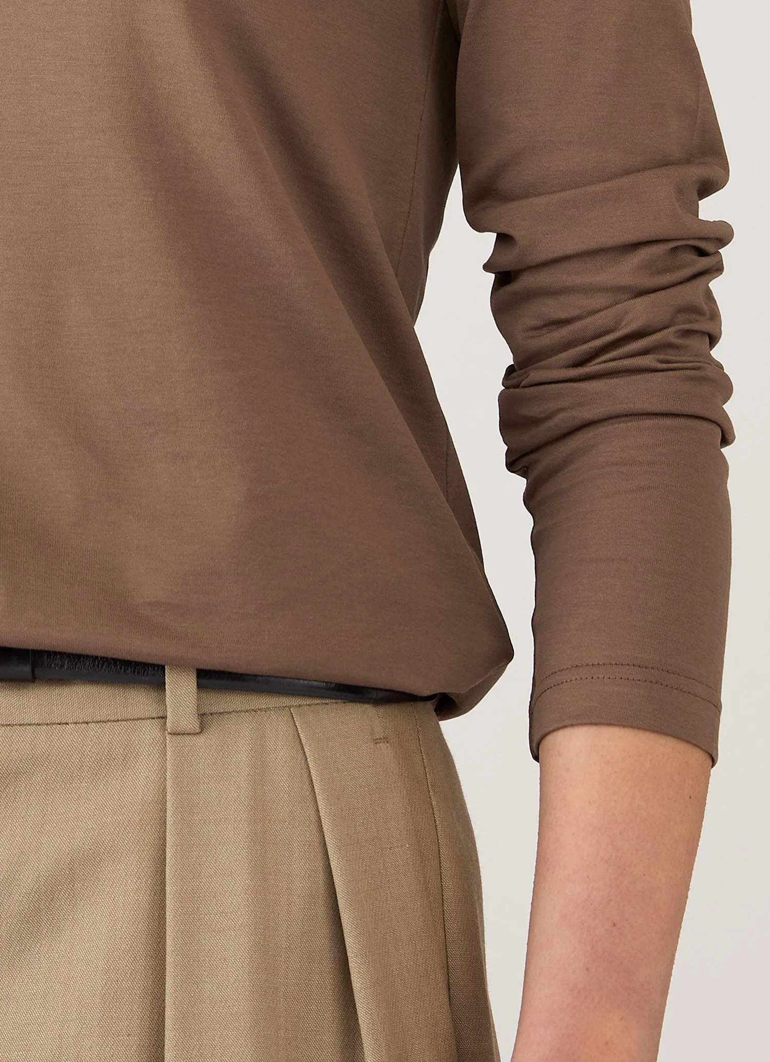 Women's Long Sleeve Classic T-shirt in Dark Cedar sold by Sunspel product image thumbnail 4