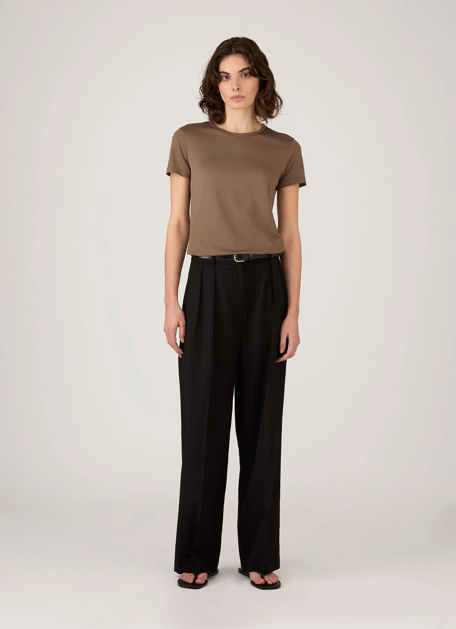 Women's Classic T-shirt in Dark Cedar sold by Sunspel product image thumbnail 2