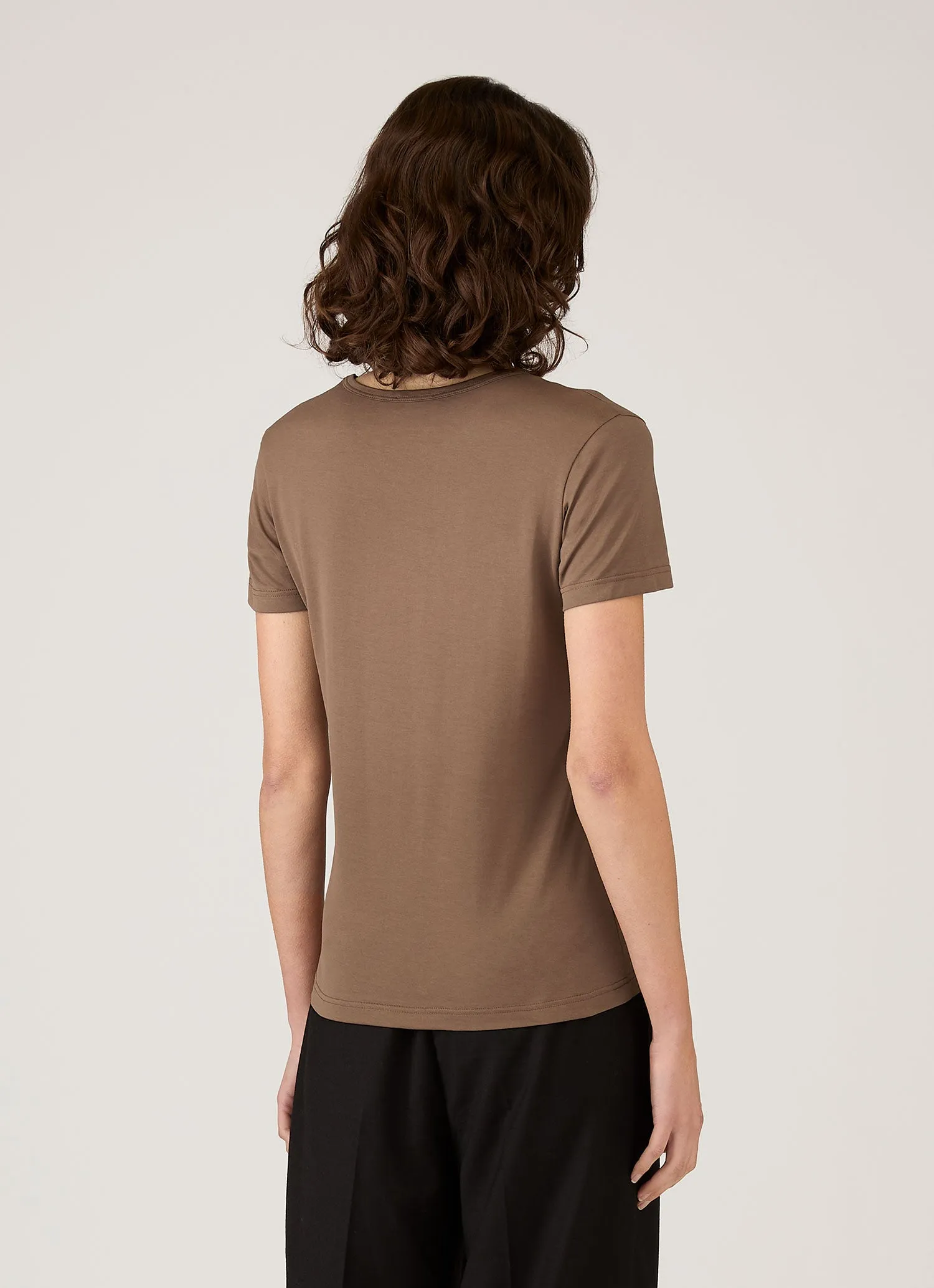 Women's Classic T-shirt in Dark Cedar sold by Sunspel product image thumbnail 3