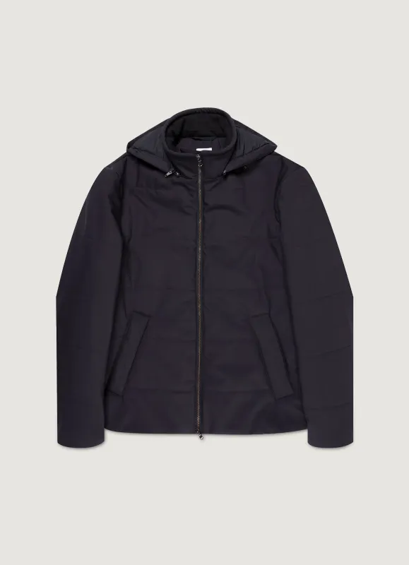 Men's Wool Puffer Jacket in Navy sold by Sunspel