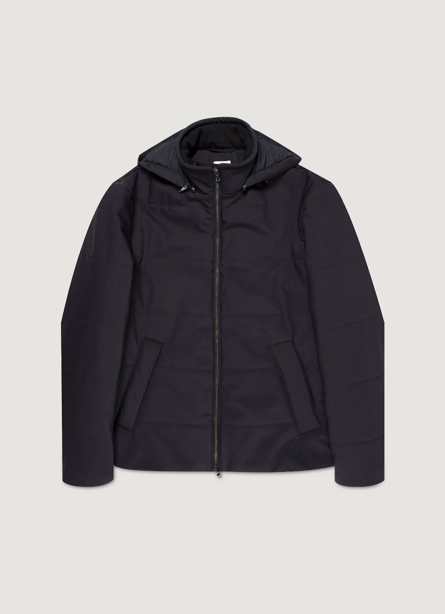 Men's Wool Puffer Jacket in Navy sold by Sunspel