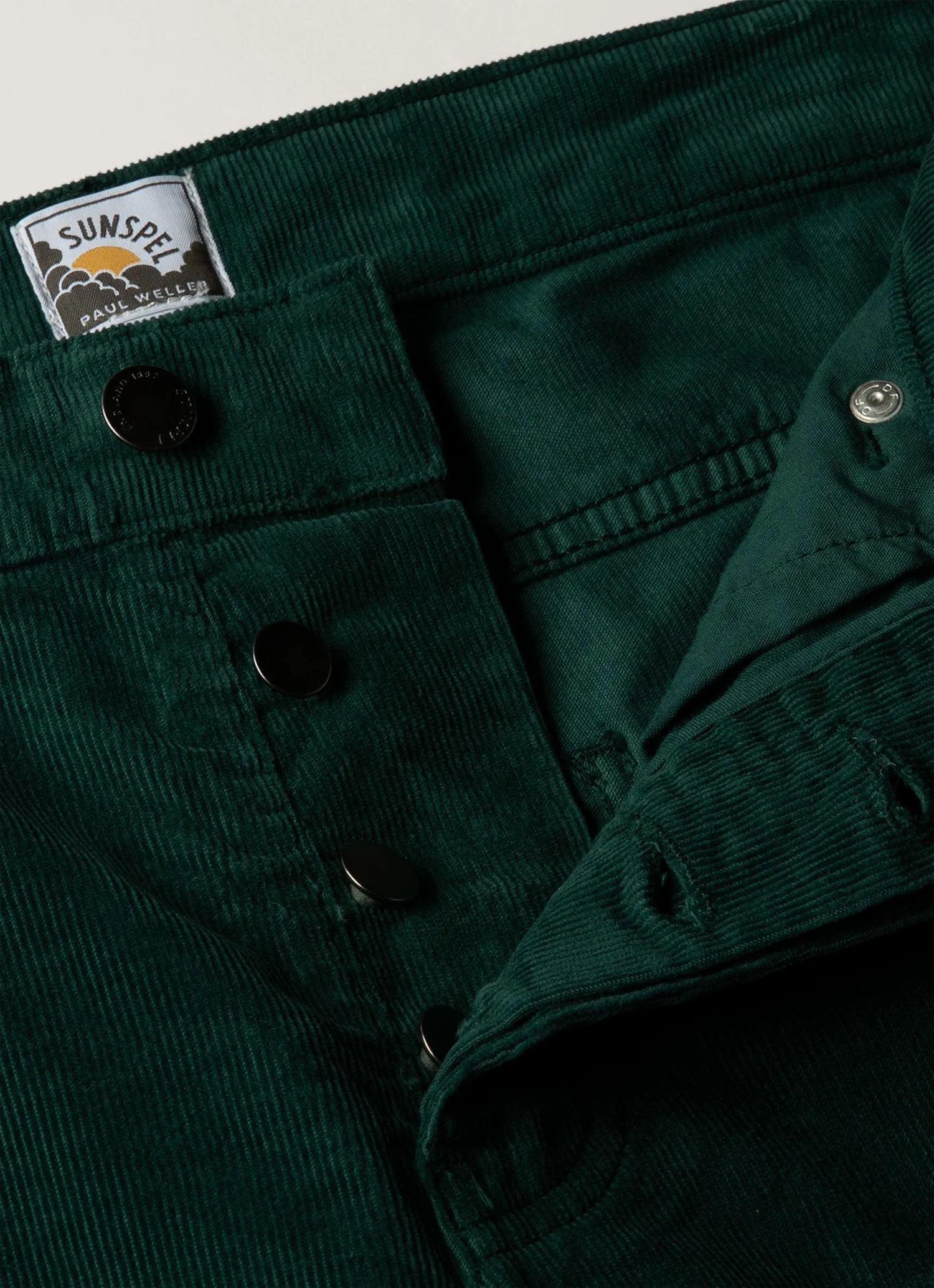 Men's Sunspel x Paul Weller Corduroy Trouser in Forest sold by Sunspel product image thumbnail 4