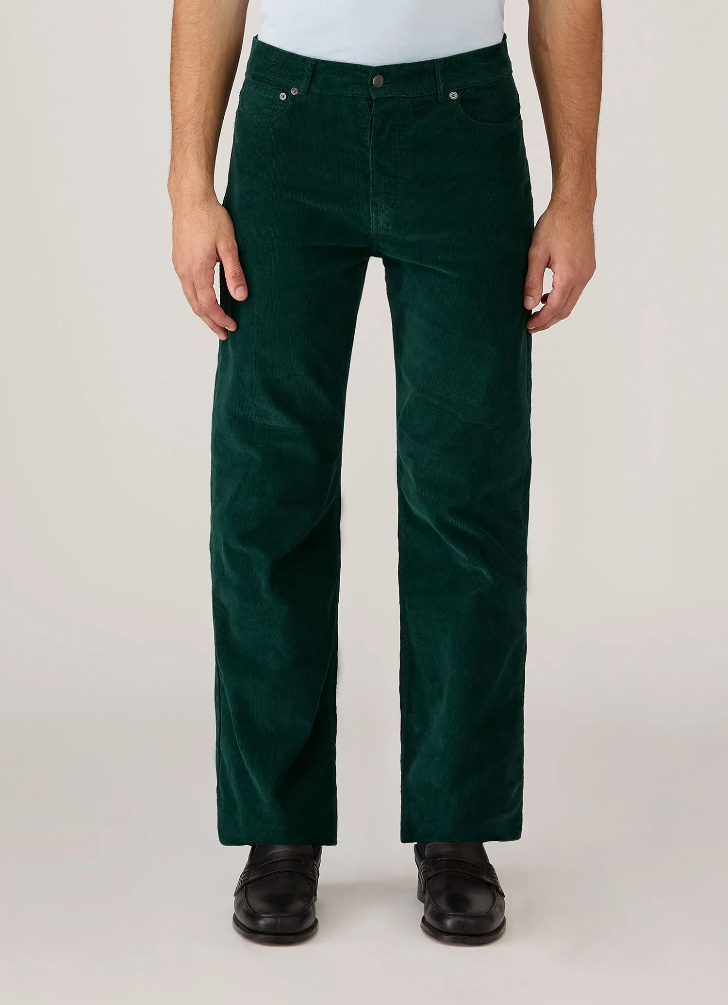 Men's Sunspel x Paul Weller Corduroy Trouser in Forest sold by Sunspel product image thumbnail 2