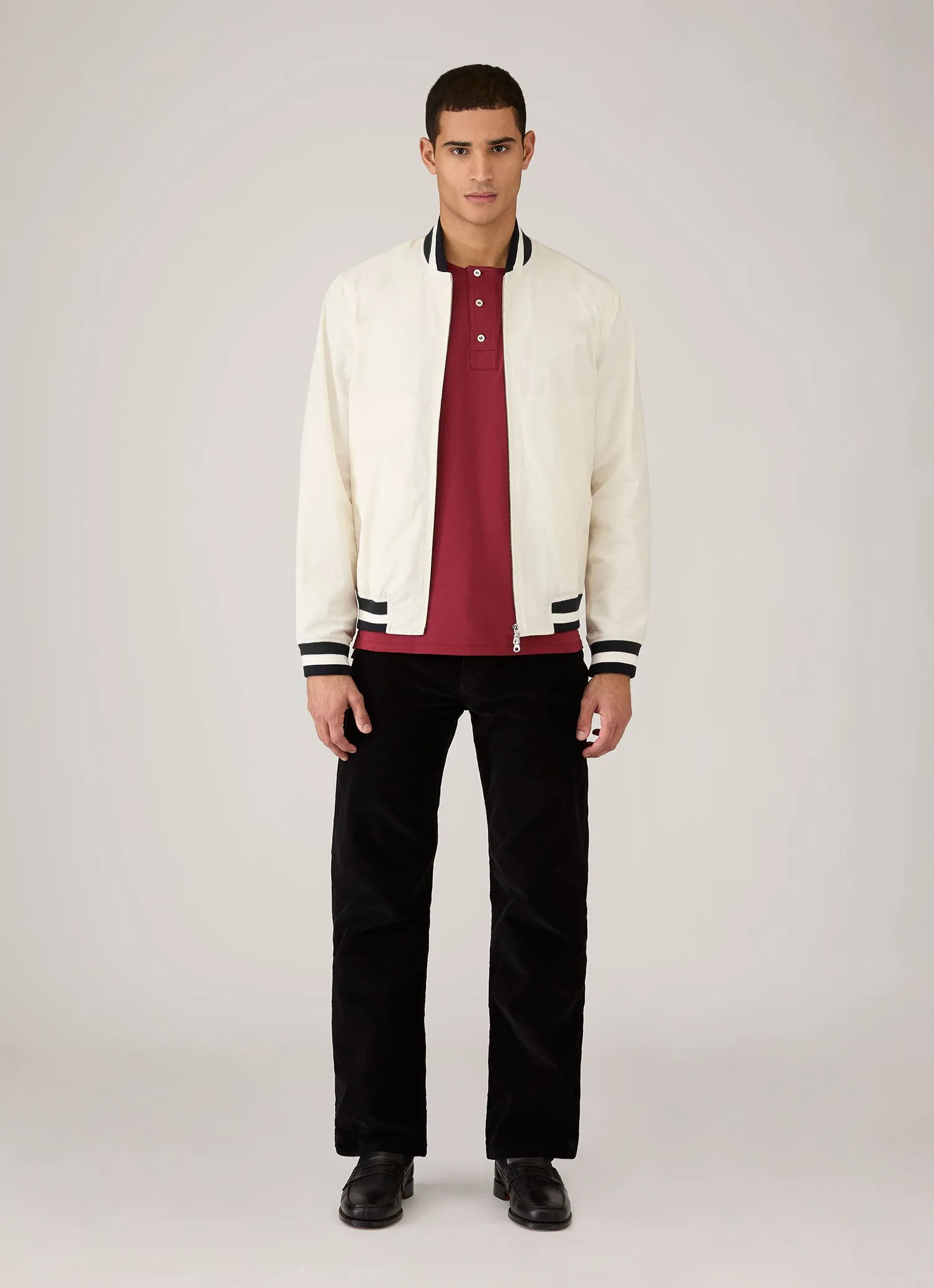 Men's Sunspel x Paul Weller Henley in Dark Cherry sold by Sunspel product image thumbnail 3