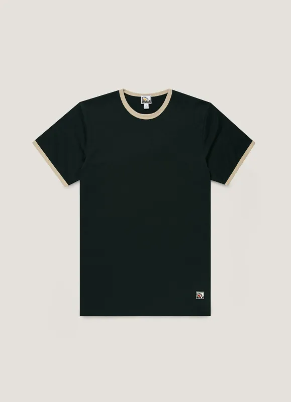Men's Sunspel x Paul Weller Ringer T-shirt in Forest sold by Sunspel