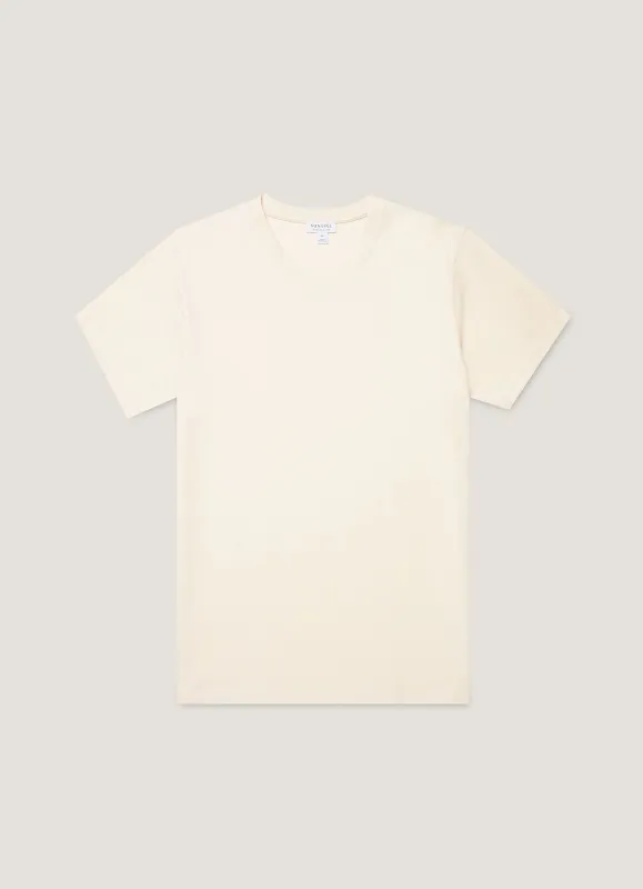 Men's Riviera Midweight T-shirt in Undyed made by Sunspel