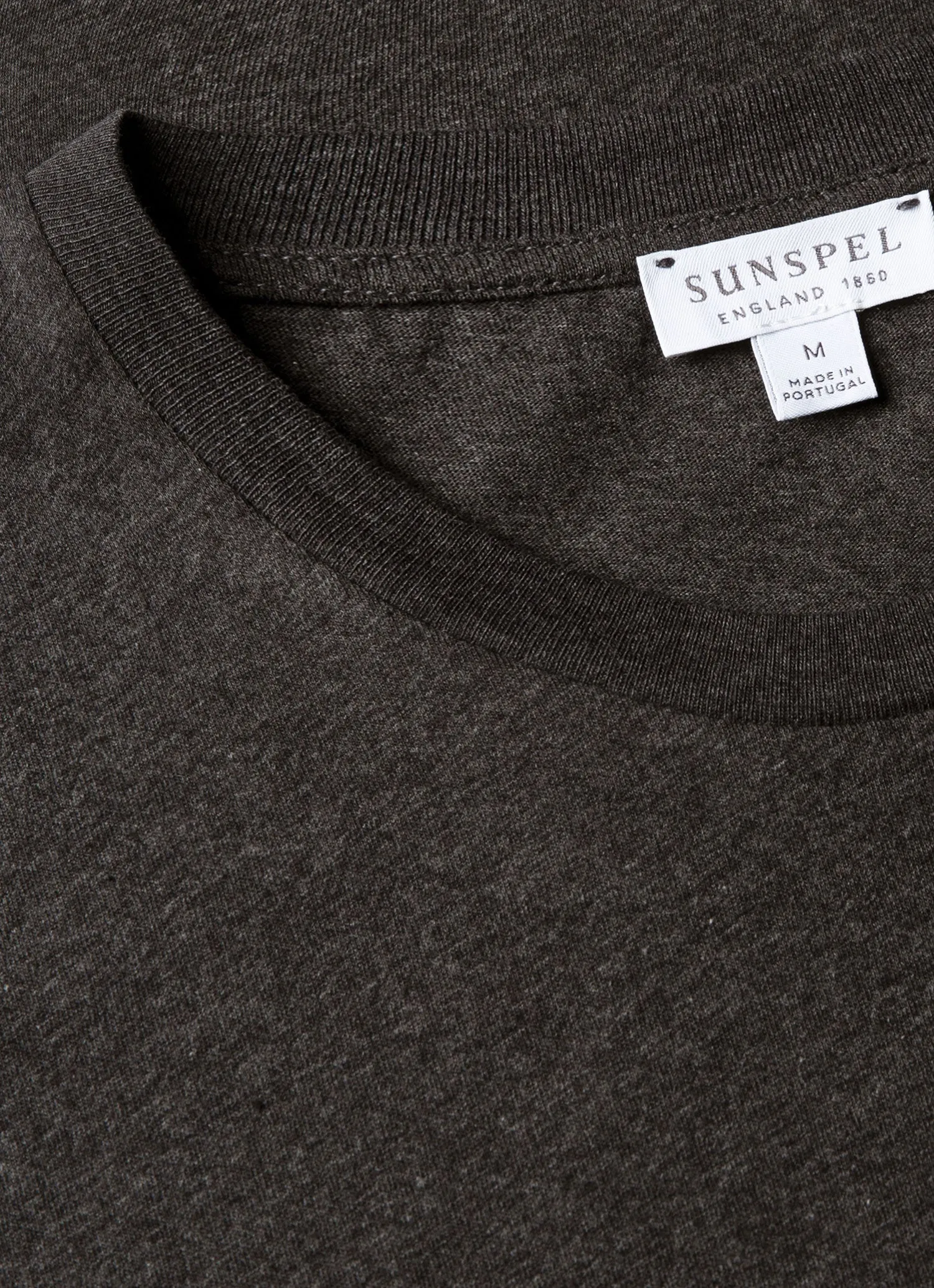 Men's Riviera Midweight T-shirt in Charcoal Melange sold by Sunspel product image thumbnail 4