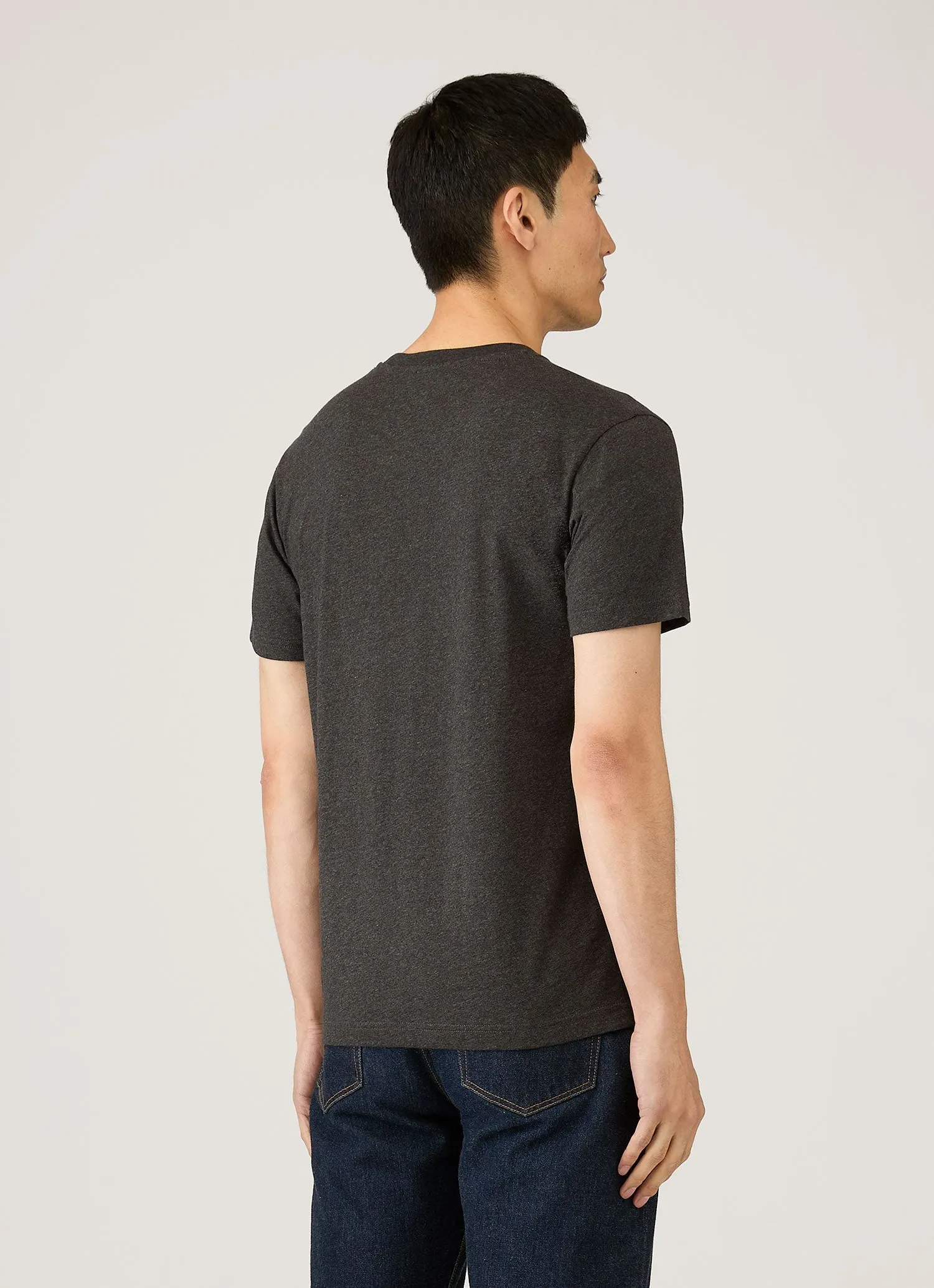 Men's Riviera Midweight T-shirt in Charcoal Melange sold by Sunspel product image thumbnail 5