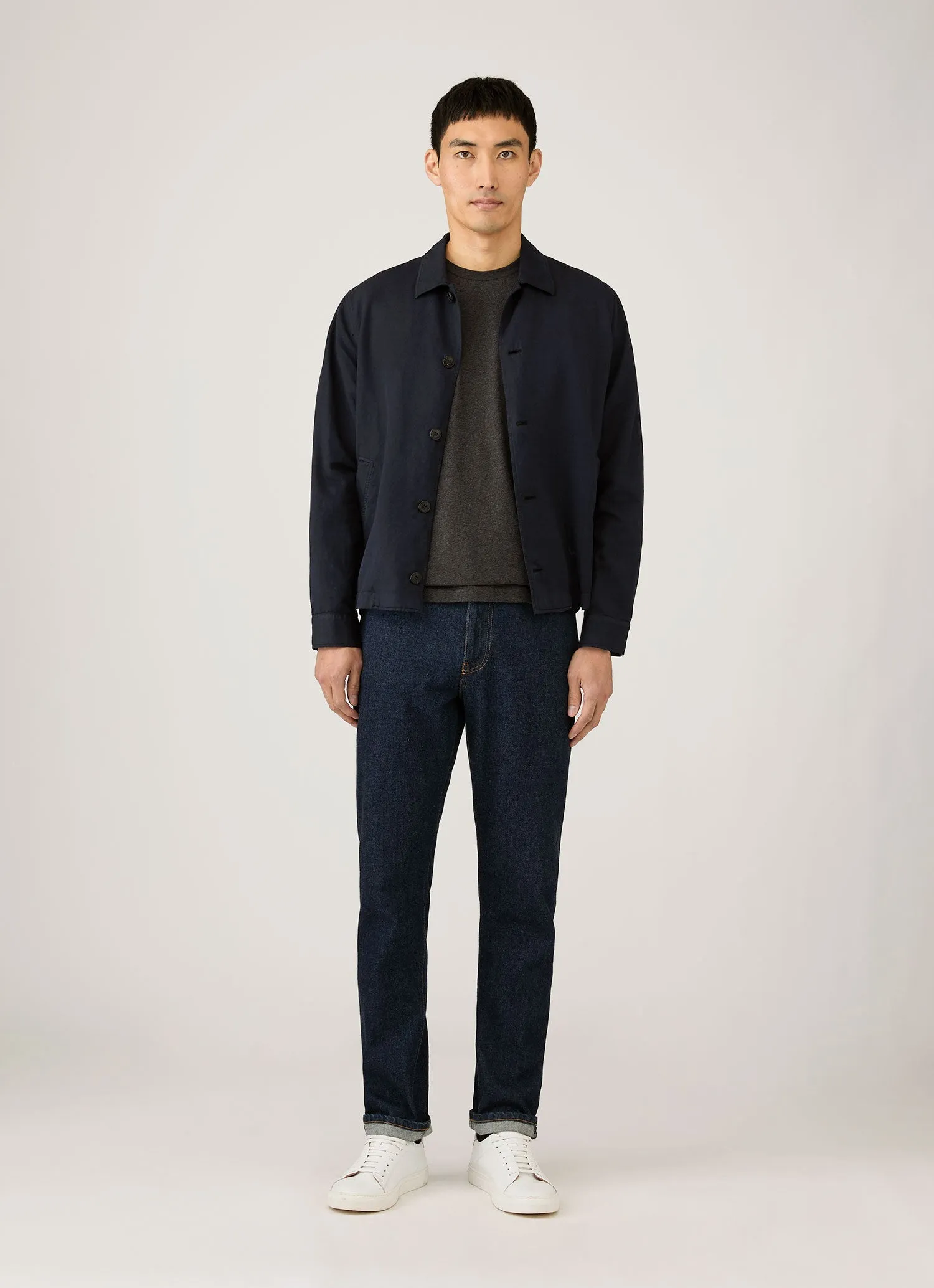 Men's Riviera Midweight T-shirt in Charcoal Melange sold by Sunspel product image thumbnail 3