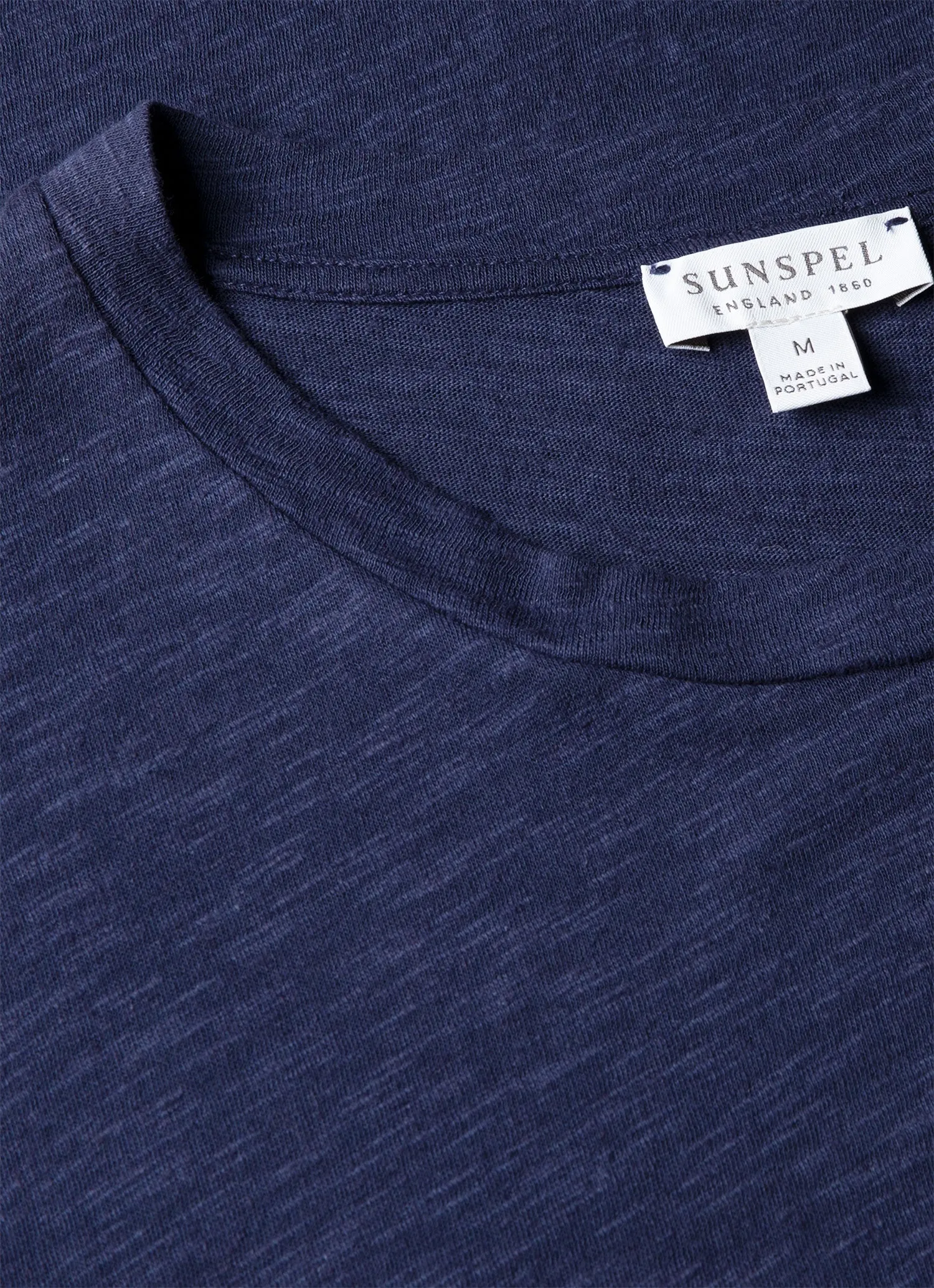 Men's Cotton Linen T-shirt in Ink Blue sold by Sunspel product image thumbnail 4