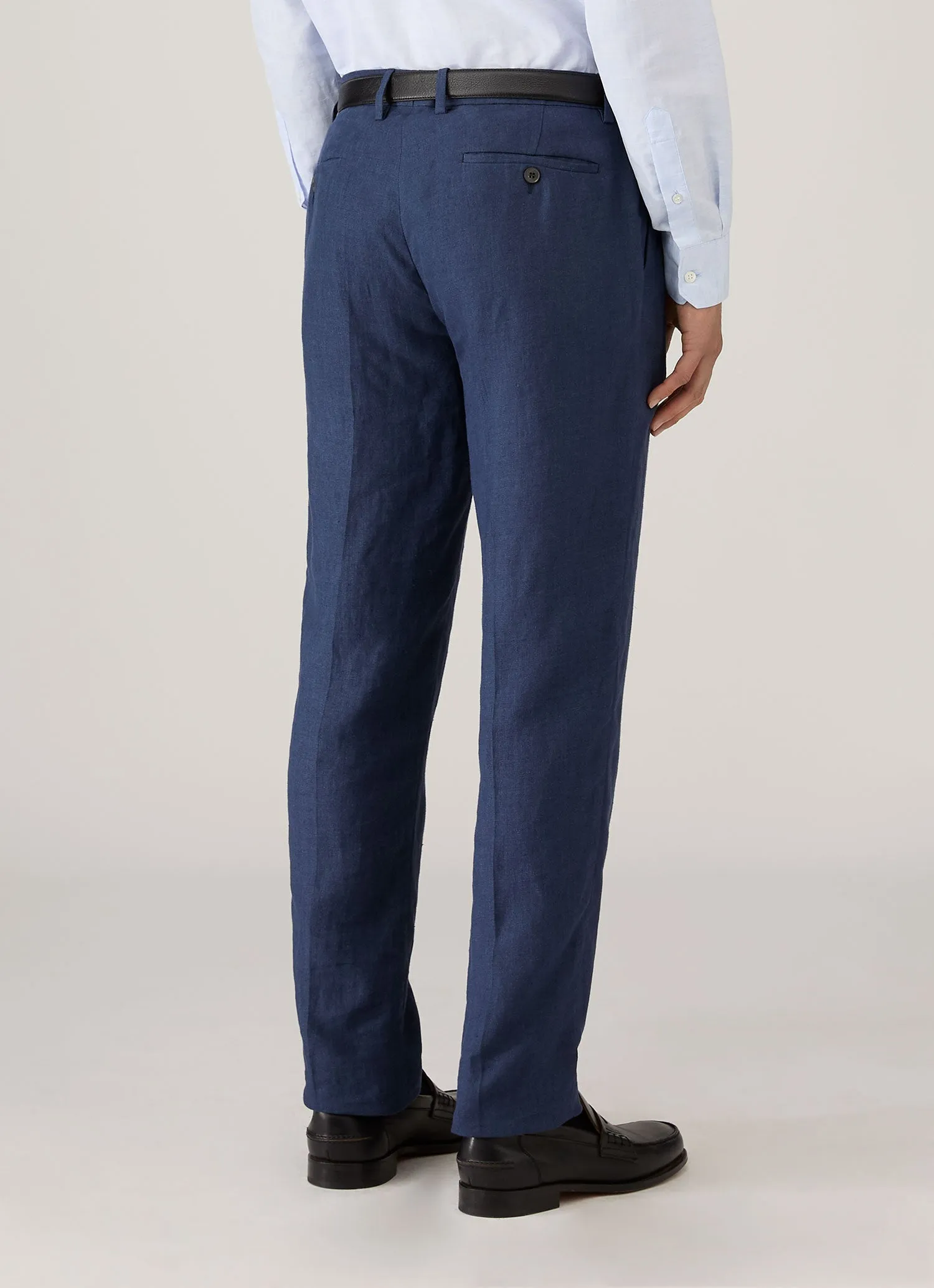 Men's Linen Trouser in Light Navy sold by Sunspel product image thumbnail 5