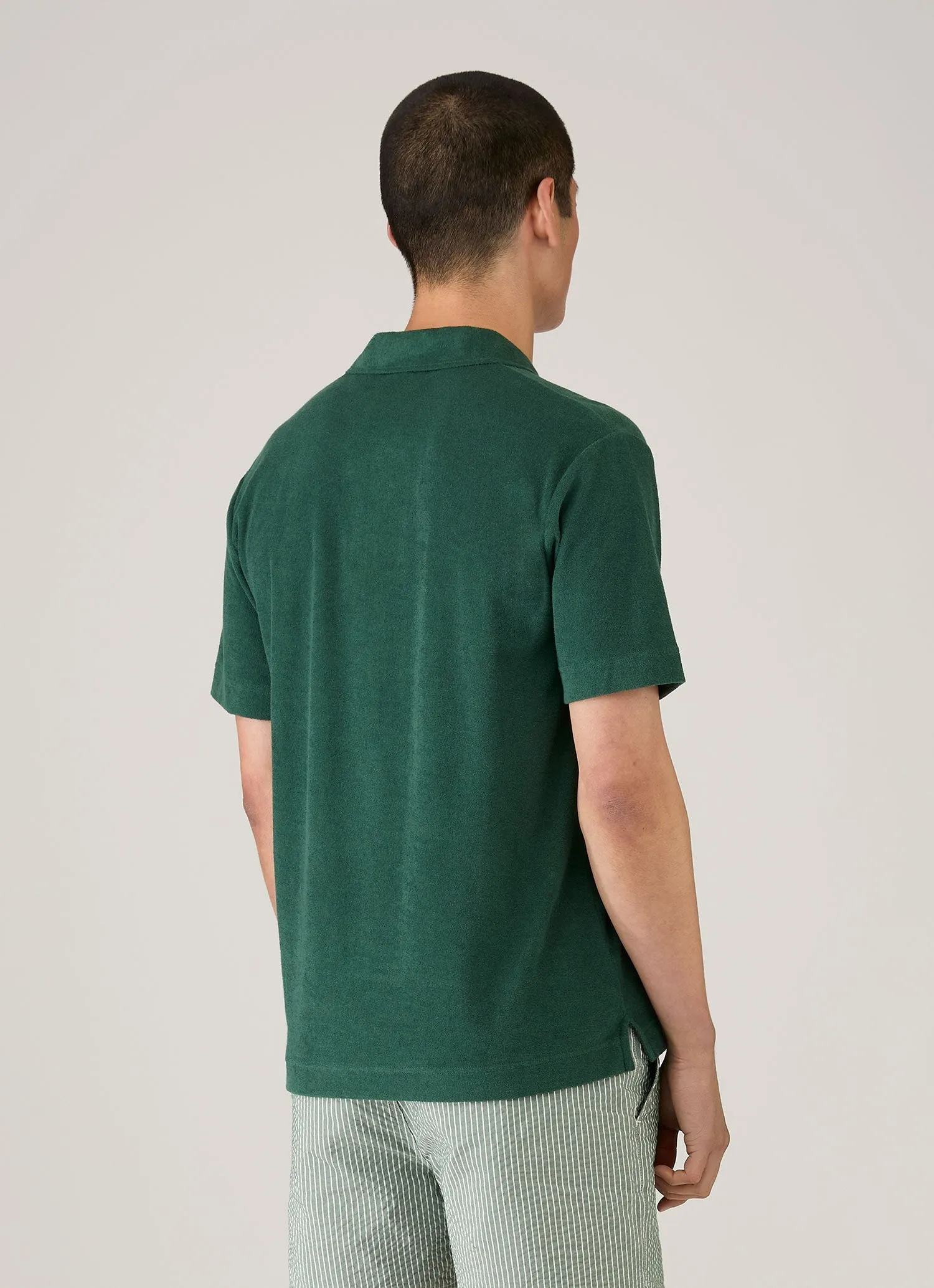 Men's Towelling Polo Shirt in Forest sold by Sunspel product image thumbnail 5