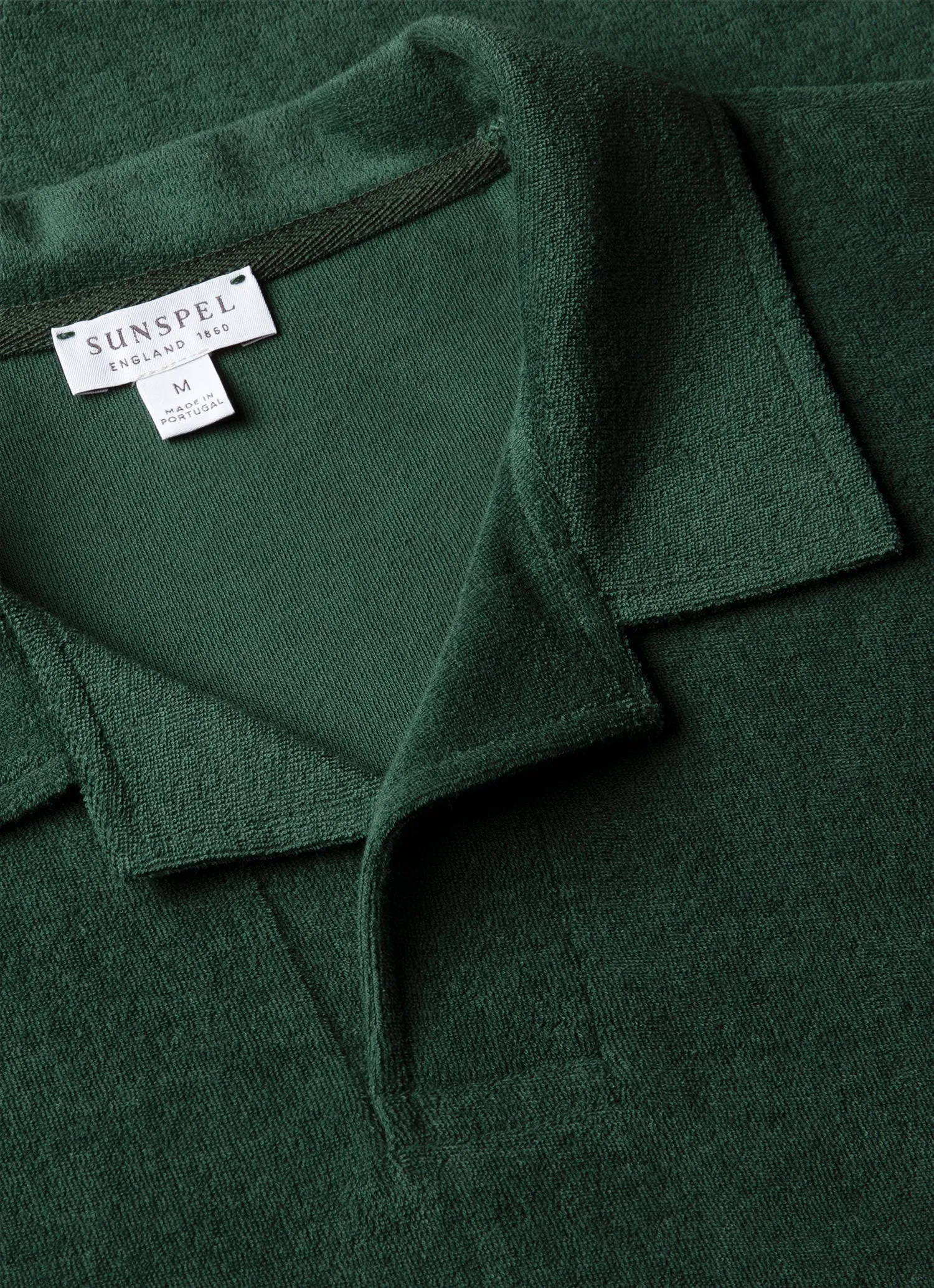 Men's Towelling Polo Shirt in Forest sold by Sunspel product image thumbnail 4