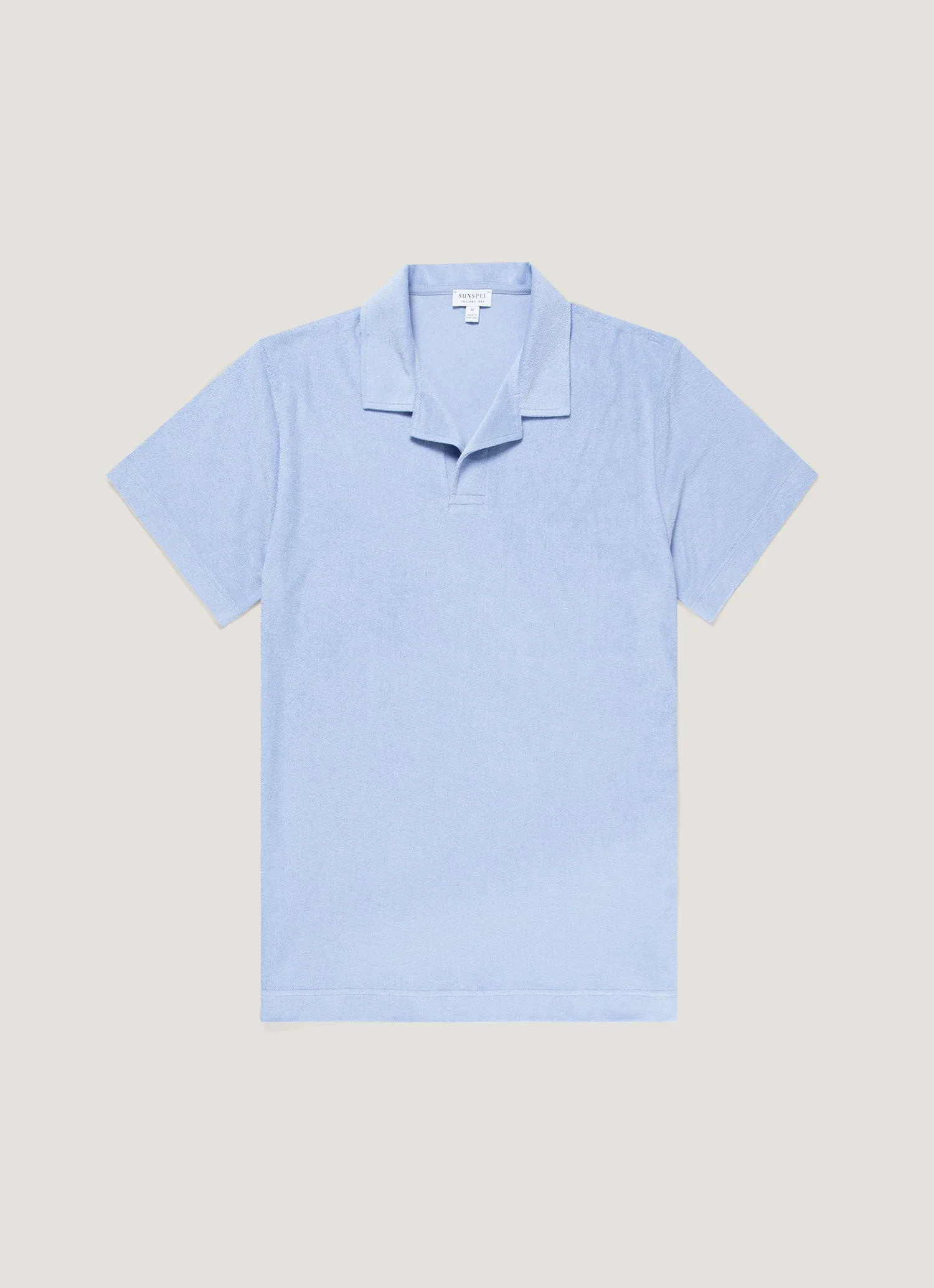 Men's Towelling Polo Shirt in Sky sold by Sunspel
