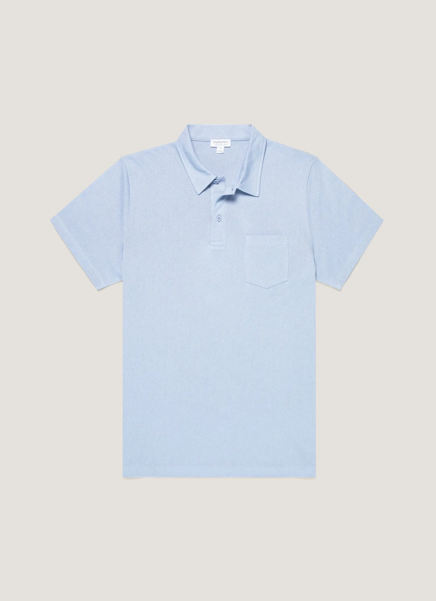 Men's Riviera Polo Shirt in Sky sold by Sunspel
