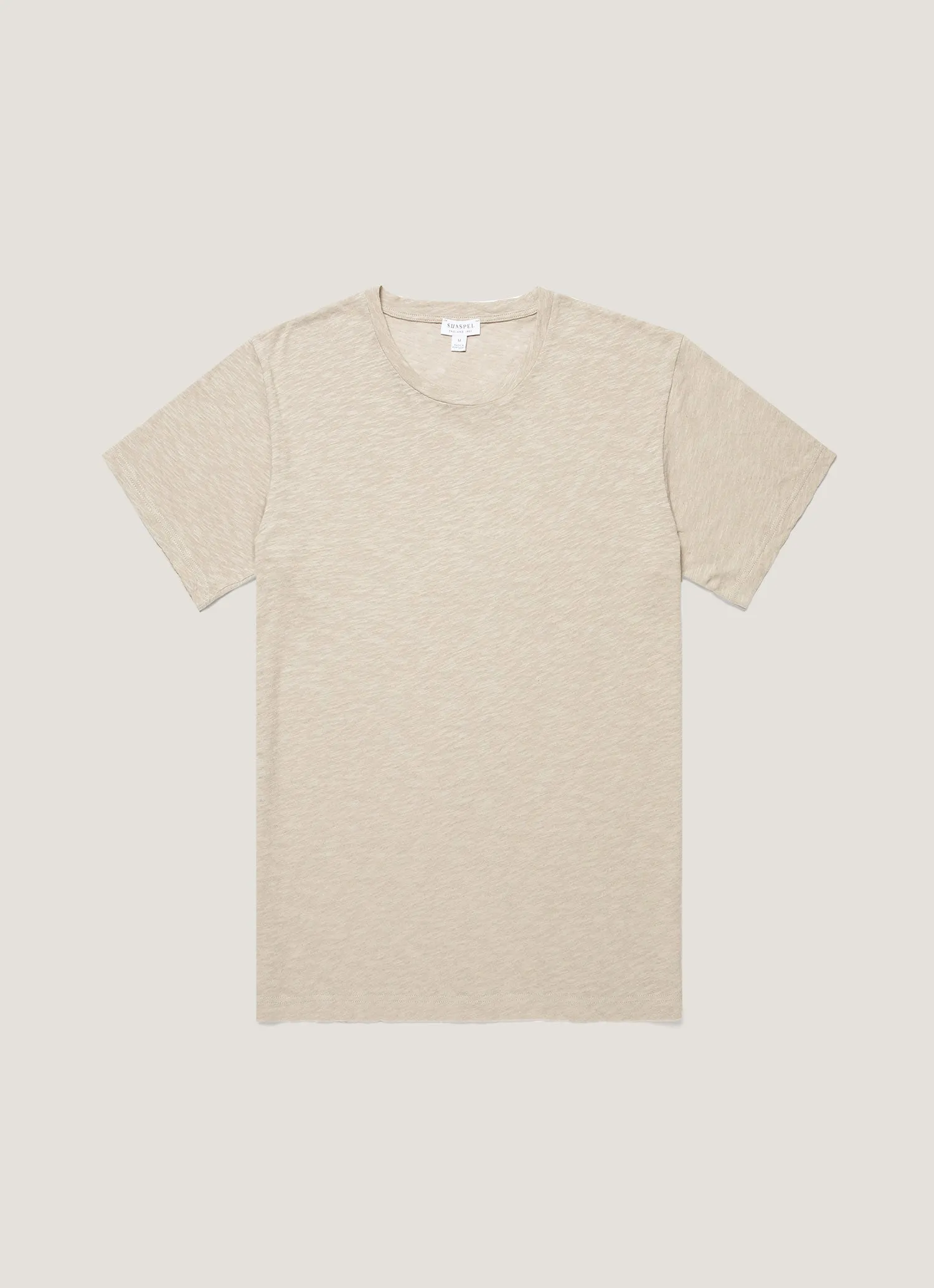 Men's Cotton Linen T-shirt in Ash sold by Sunspel