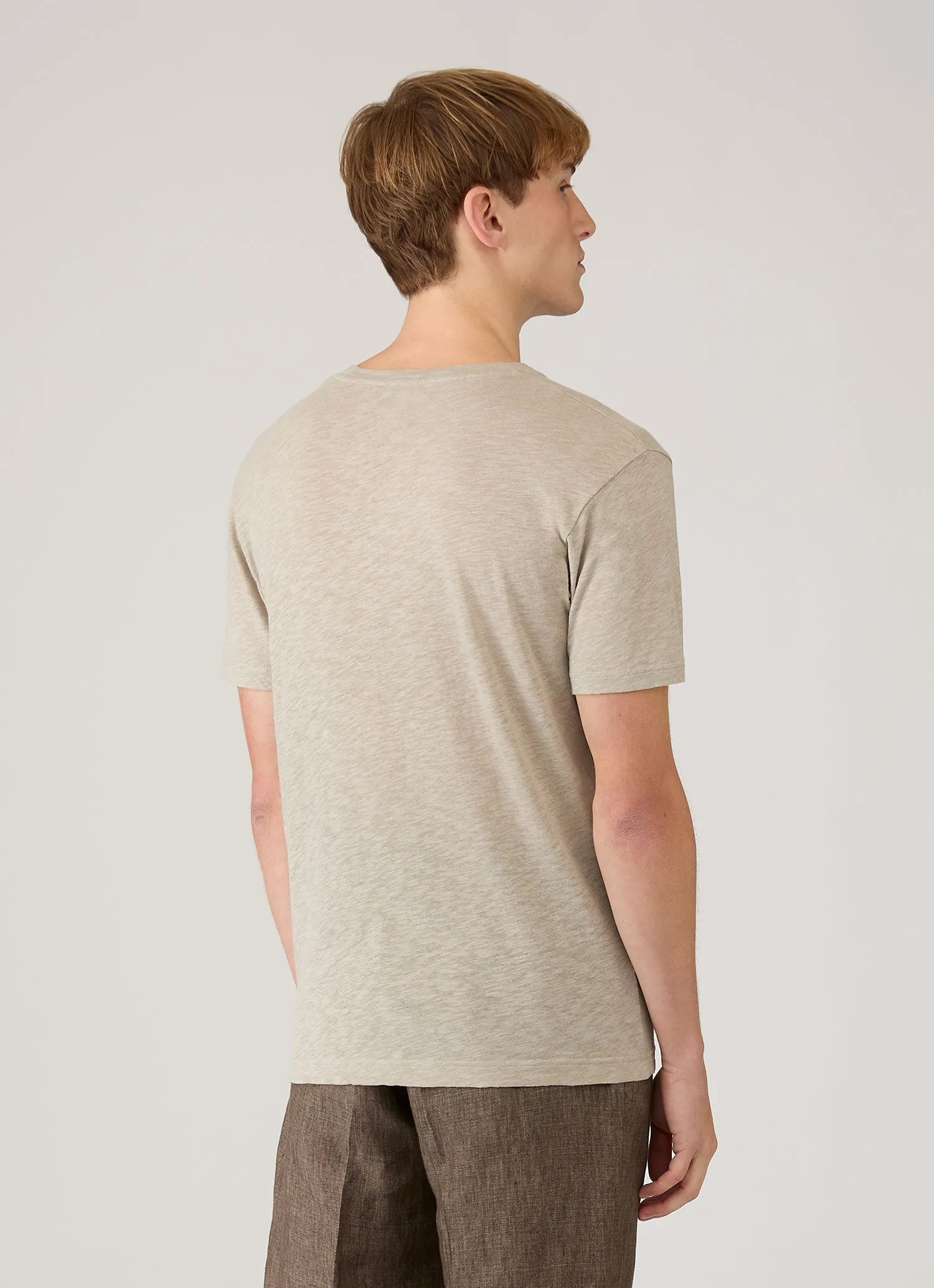 Men's Cotton Linen T-shirt in Ash sold by Sunspel product image thumbnail 5