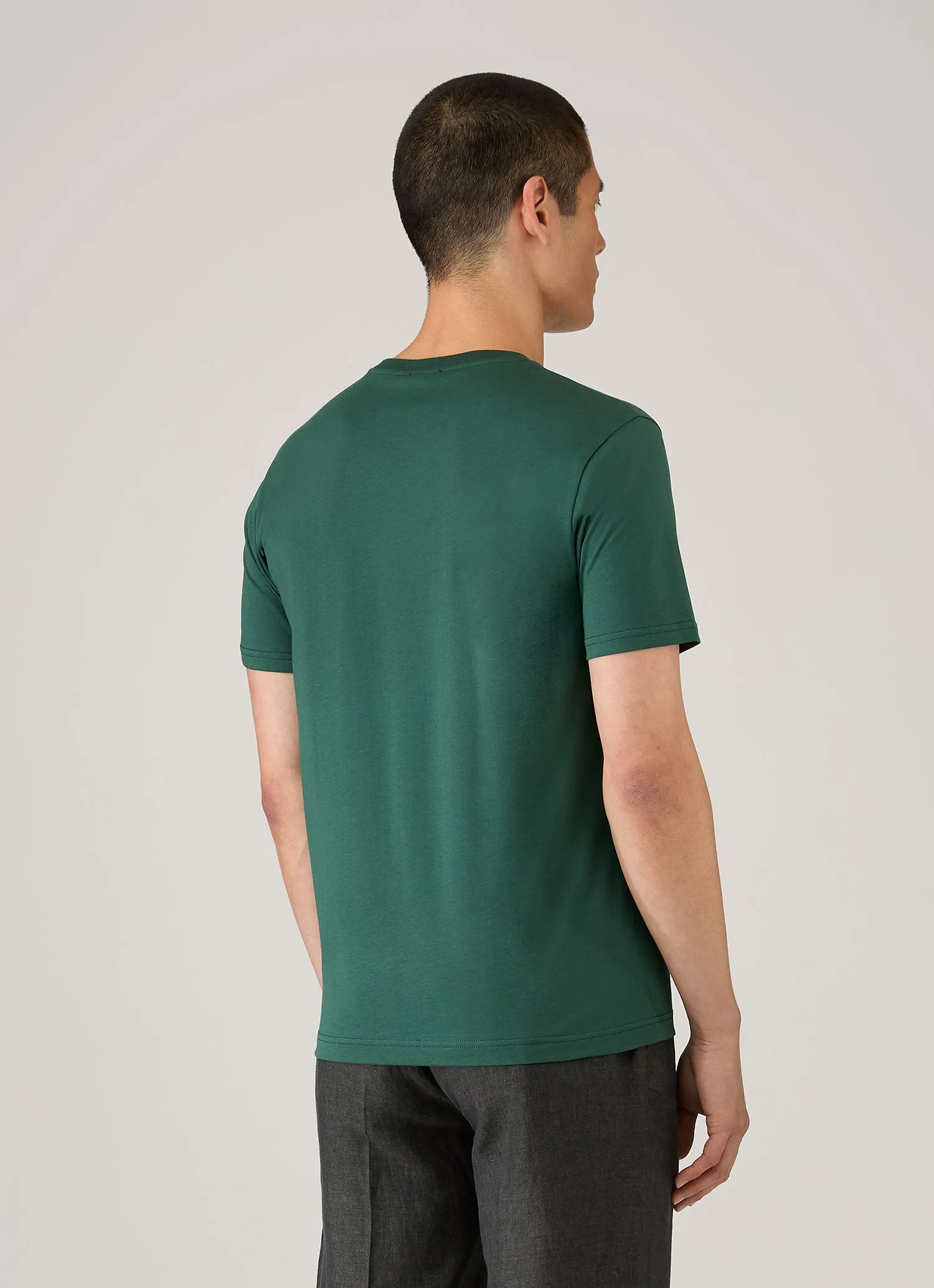 Men's Riviera Midweight T-shirt in Forest sold by Sunspel product image thumbnail 5