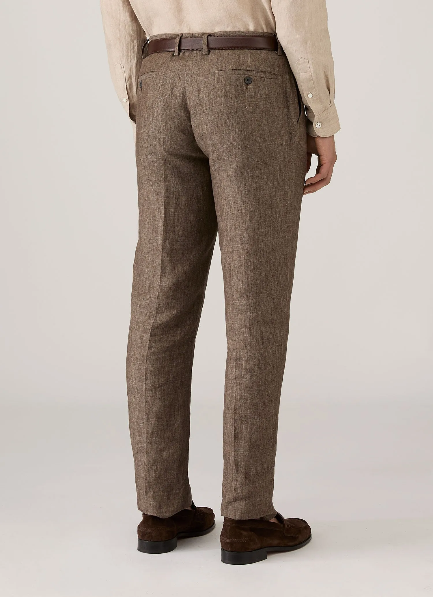 Men's Linen Trouser in Dark Walnut sold by Sunspel product image thumbnail 5