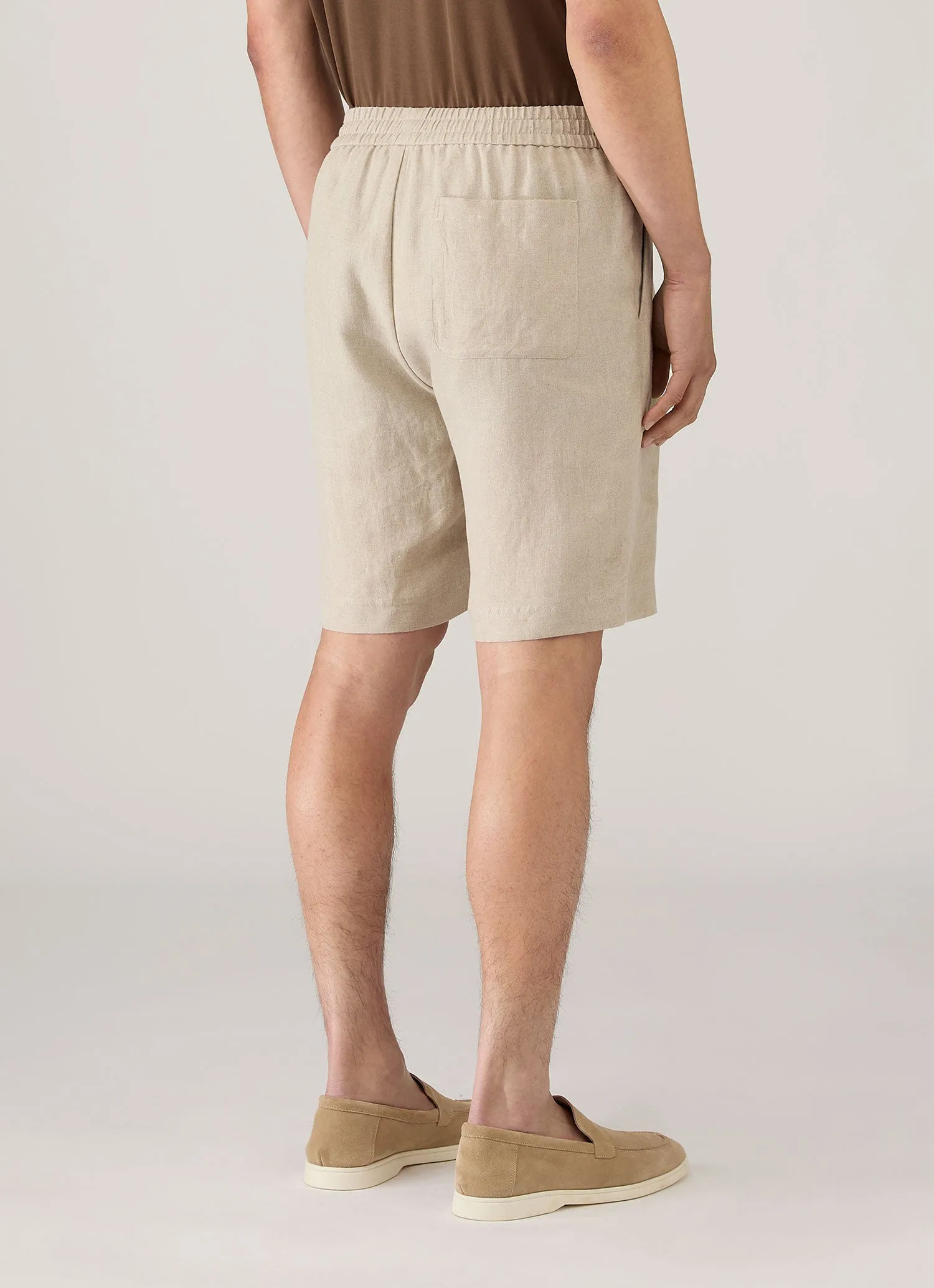 Men's Linen Drawstring Short in Sand sold by Sunspel product image thumbnail 5