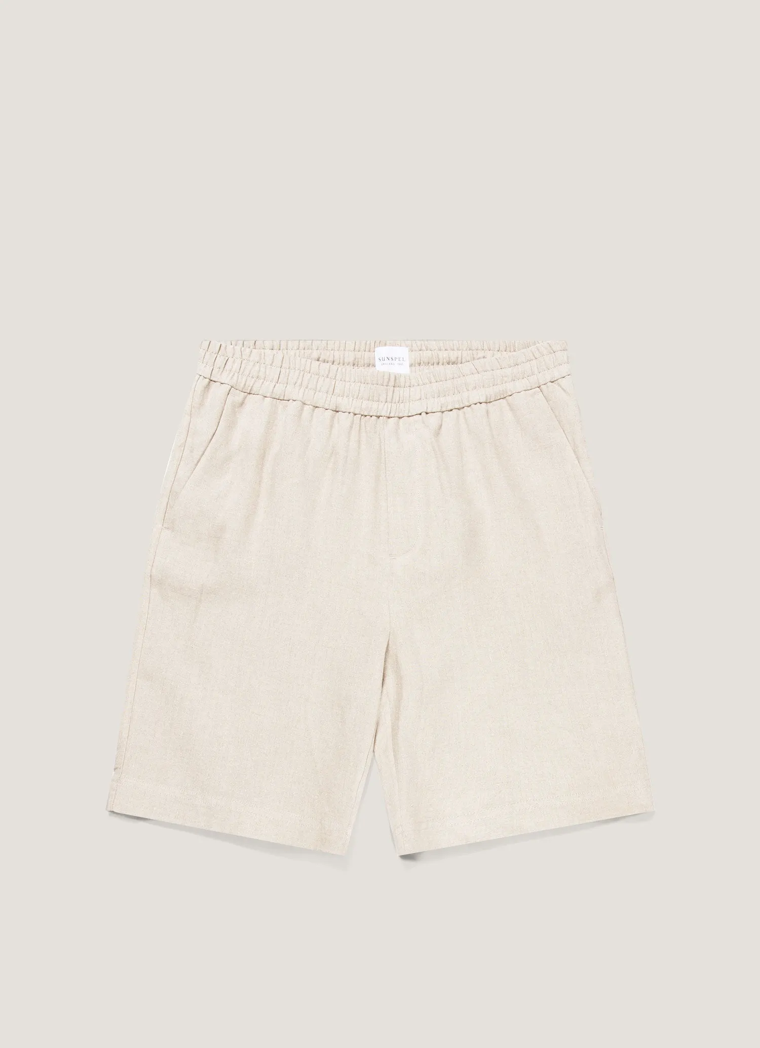 Men's Linen Drawstring Short in Sand sold by Sunspel