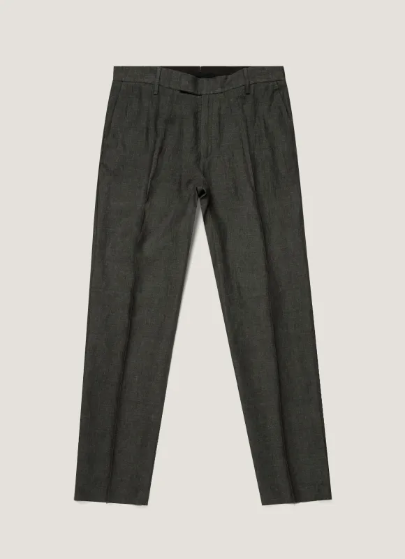 Men's Linen Trouser in Forest made by Sunspel
