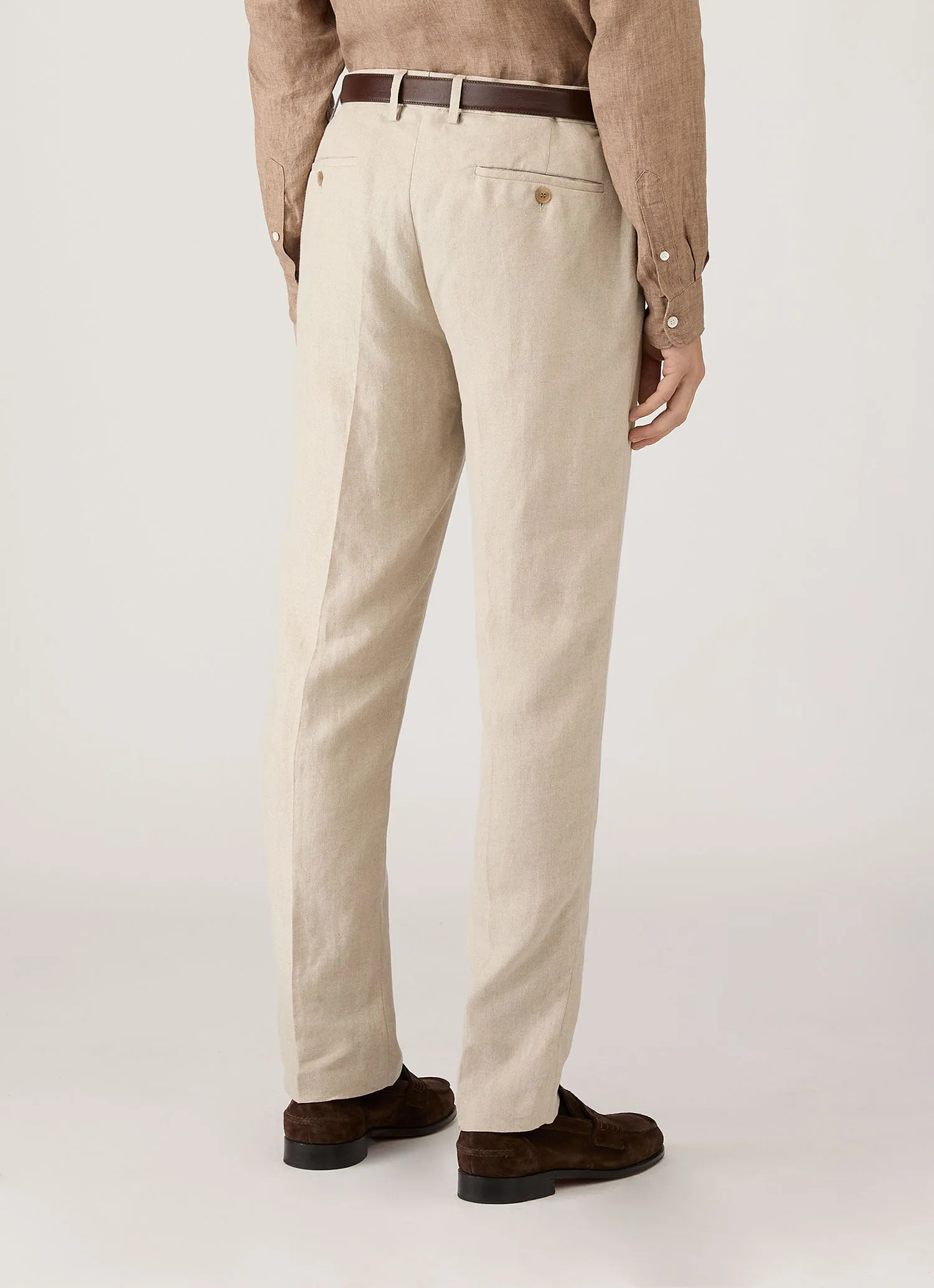 Men's Linen Trouser in Sand sold by Sunspel product image thumbnail 5