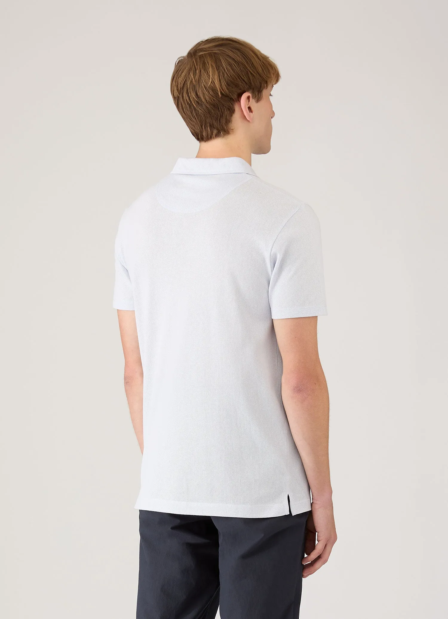Men's Riviera Polo Shirt in Light Blue sold by Sunspel product image thumbnail 5
