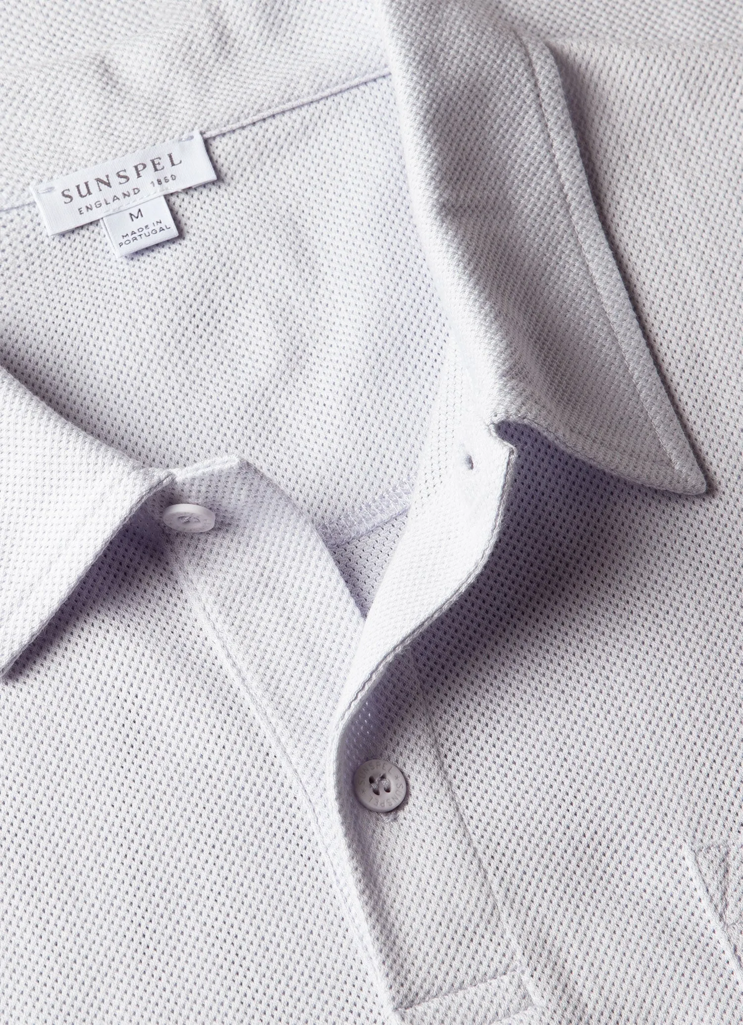 Men's Riviera Polo Shirt in Light Blue sold by Sunspel product image thumbnail 4