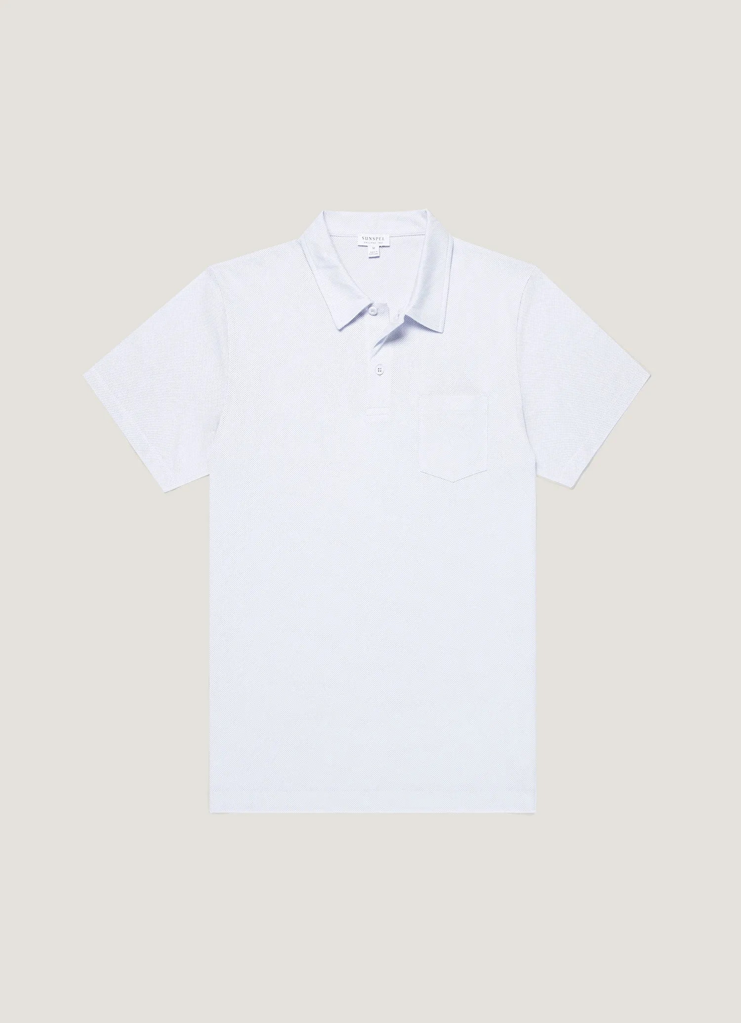 Men's Riviera Polo Shirt in Light Blue sold by Sunspel