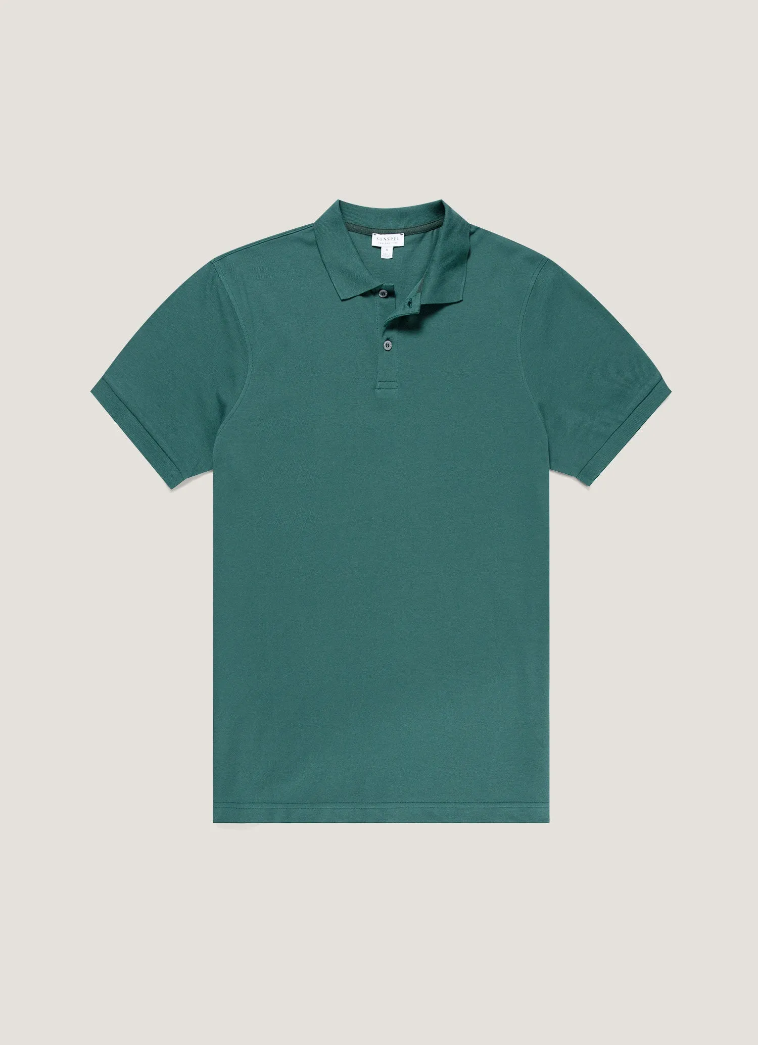 Men's Piqué Polo Shirt in Forest sold by Sunspel