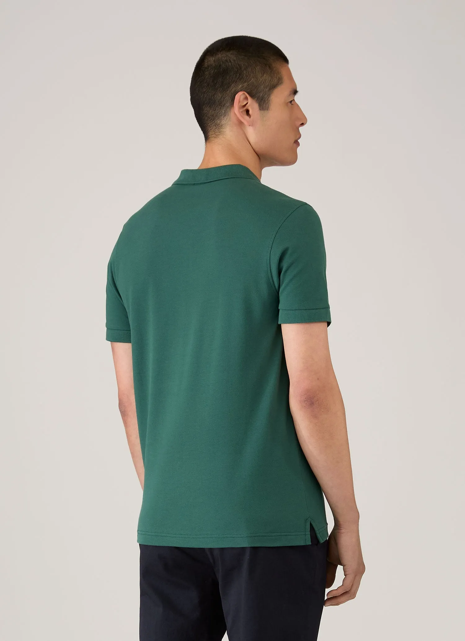 Men's Piqué Polo Shirt in Forest sold by Sunspel product image thumbnail 5