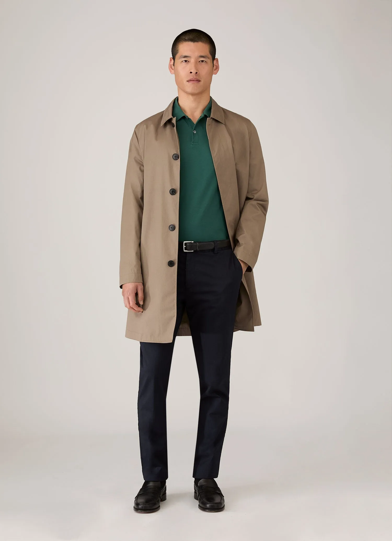 Men's Piqué Polo Shirt in Forest sold by Sunspel product image thumbnail 3