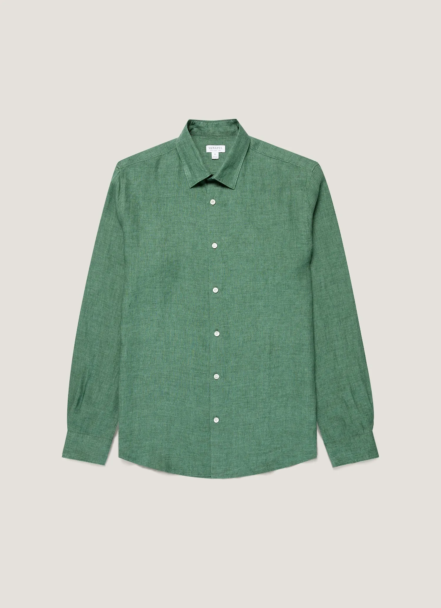 Men's Linen Shirt in Bright Green sold by Sunspel