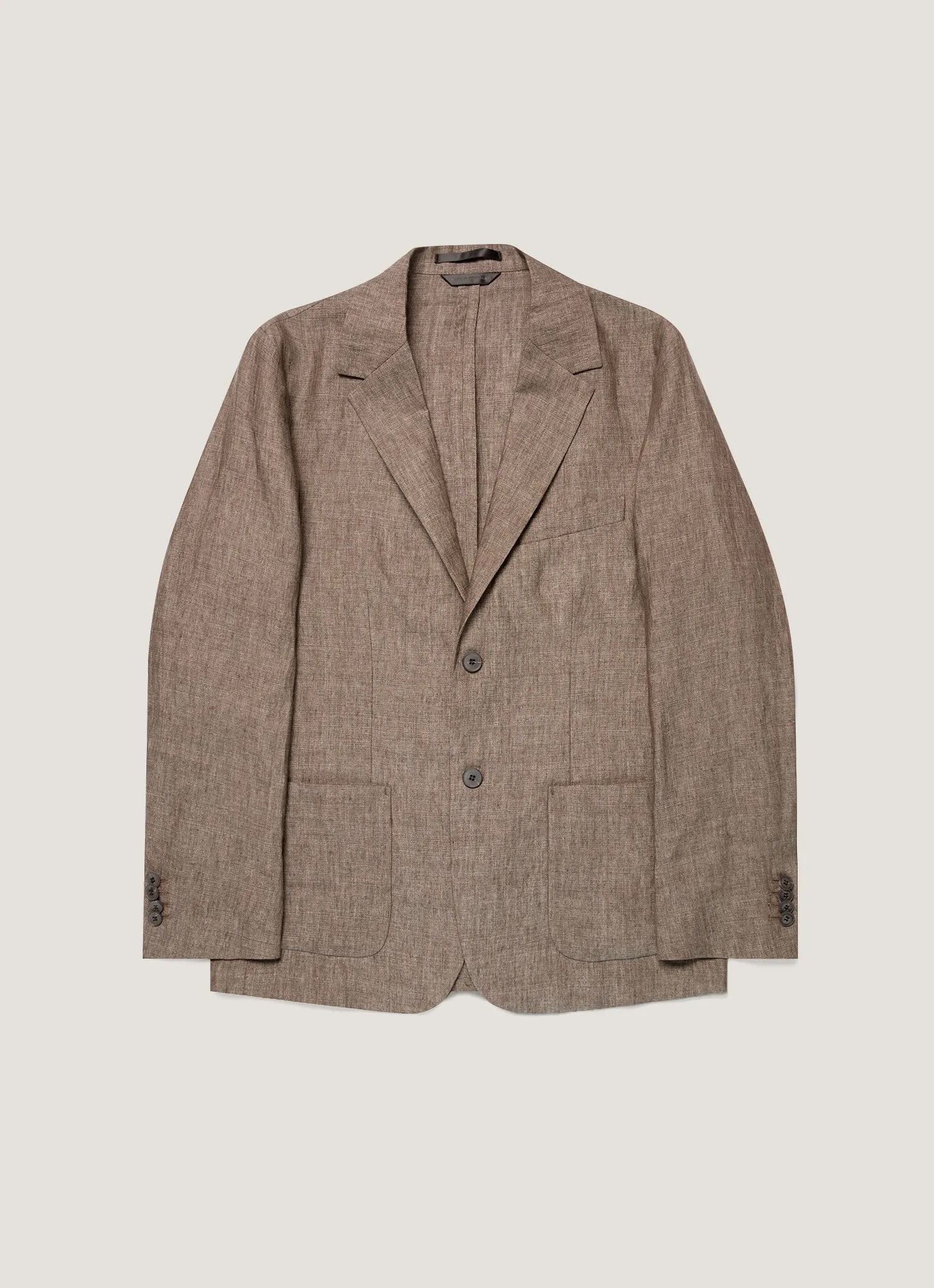 Men's Linen Blazer in Dark Walnut sold by Sunspel