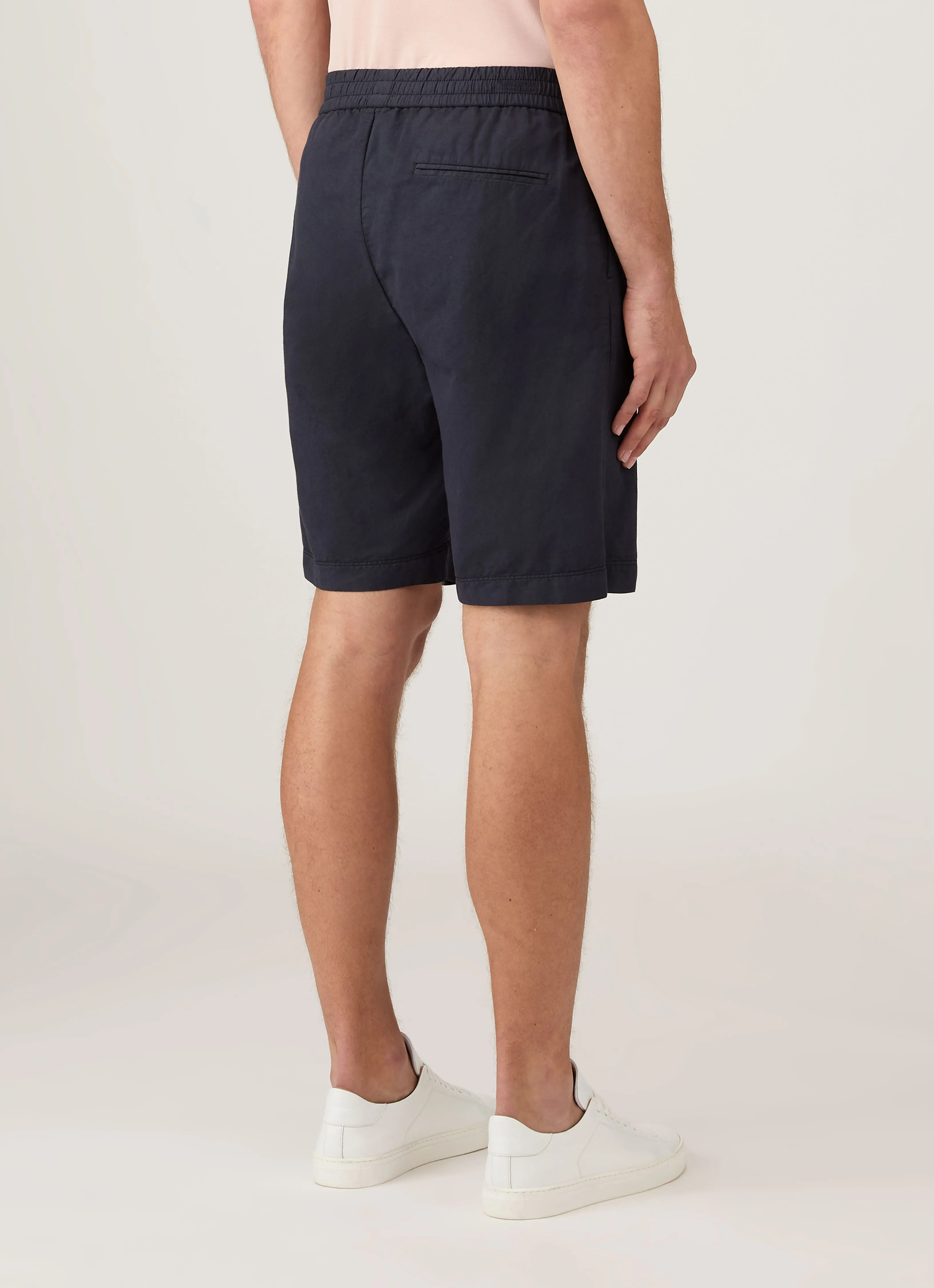 Men's Cotton Linen Drawstring Shorts in Navy sold by Sunspel product image thumbnail 5