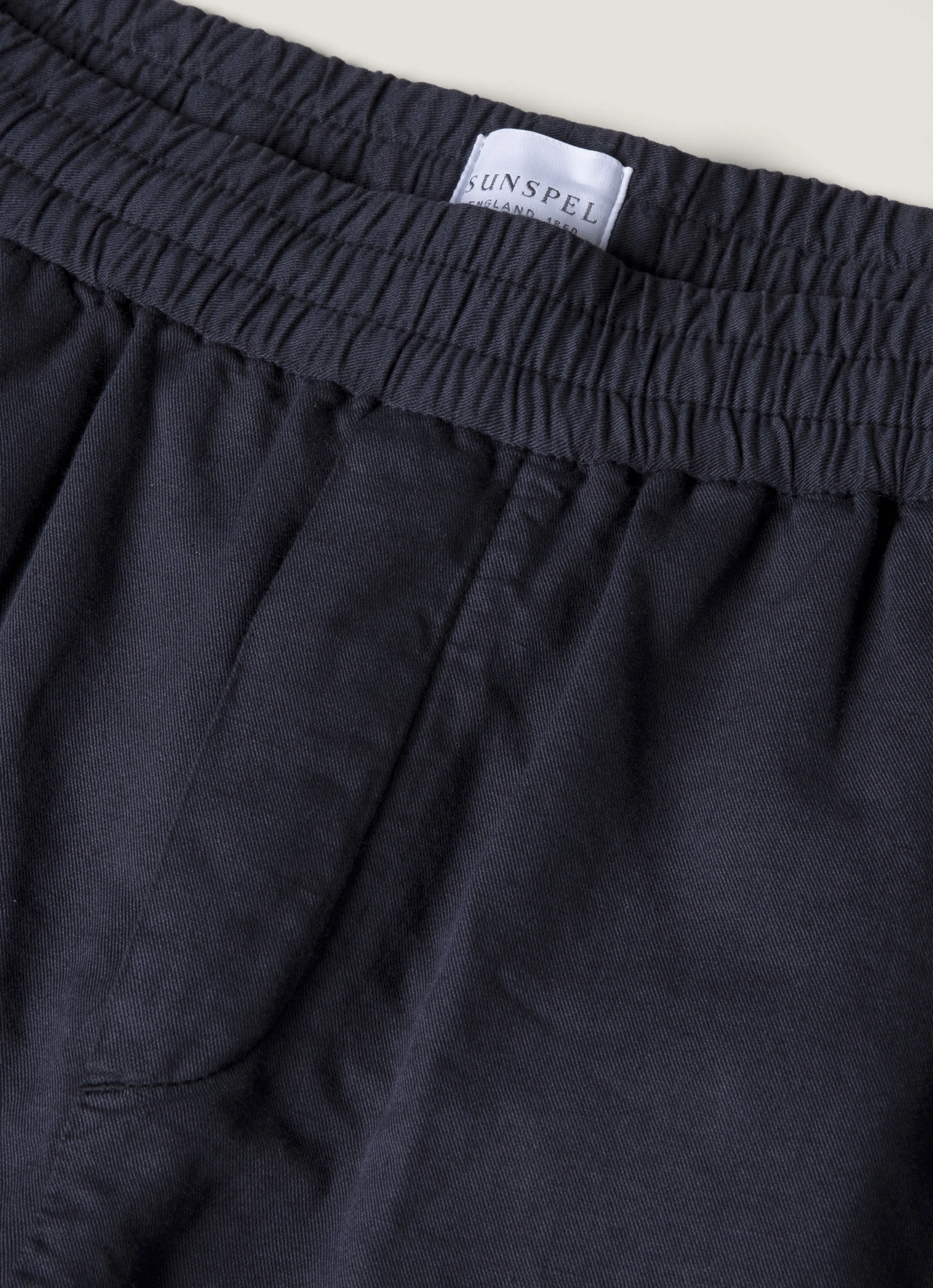 Men's Cotton Linen Drawstring Shorts in Navy sold by Sunspel product image thumbnail 4