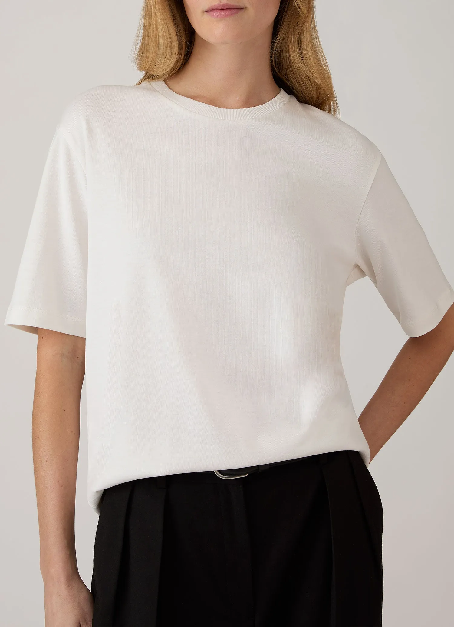 Women's Silk Cotton T-shirt in White sold by Sunspel product image thumbnail 4