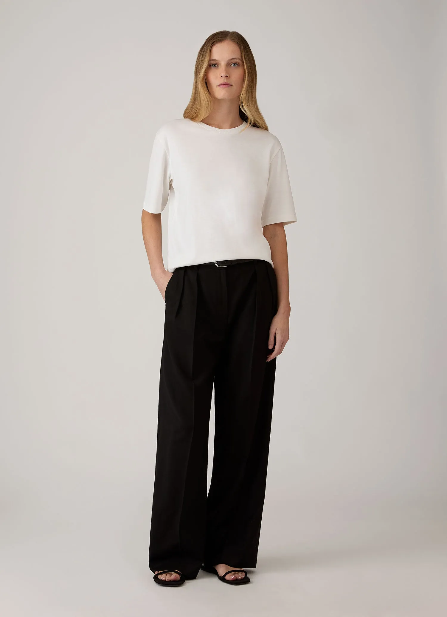 Women's Silk Cotton T-shirt in White sold by Sunspel product image thumbnail 2