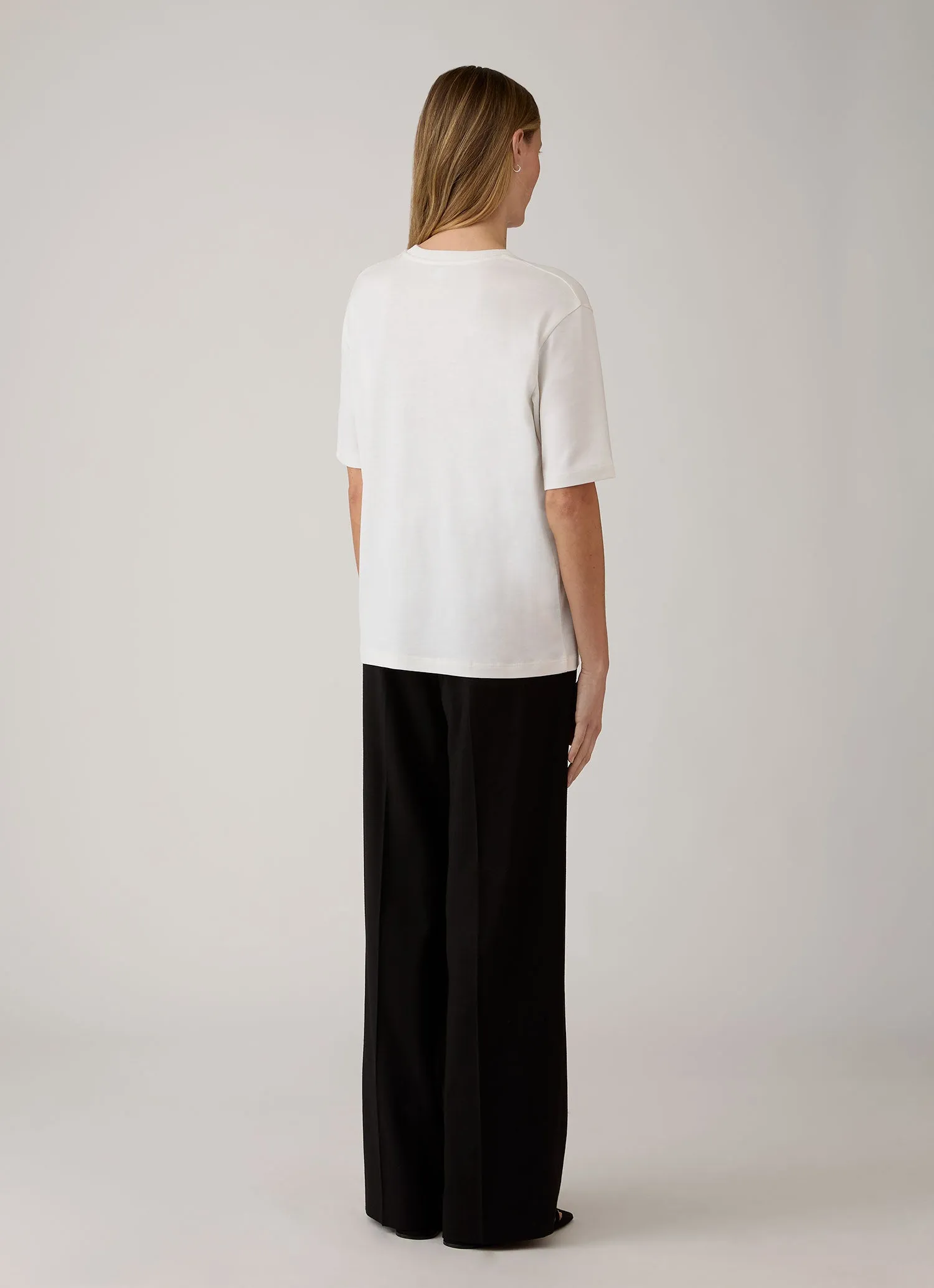 Women's Silk Cotton T-shirt in White sold by Sunspel product image thumbnail 3