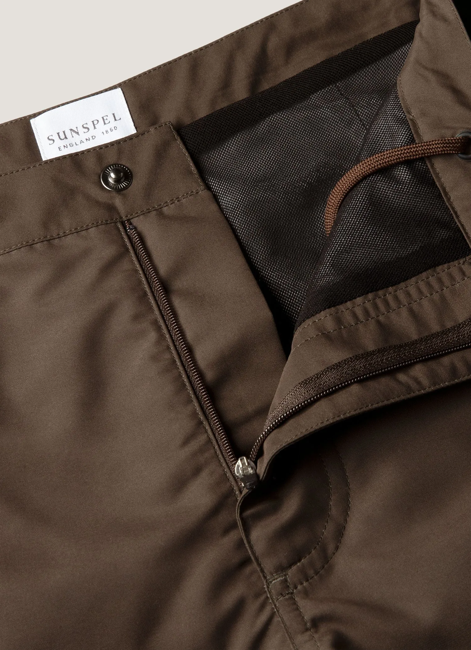 Men's Tailored Swim Shorts in Dark Walnut sold by Sunspel product image thumbnail 4