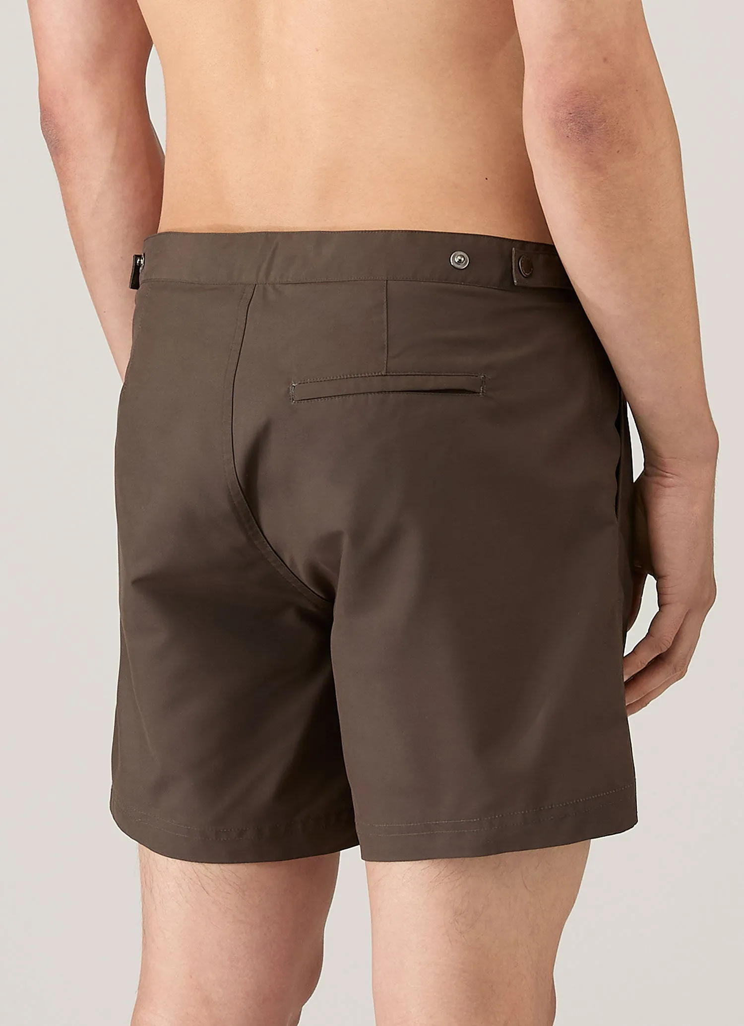 Men's Tailored Swim Shorts in Dark Walnut sold by Sunspel product image thumbnail 5