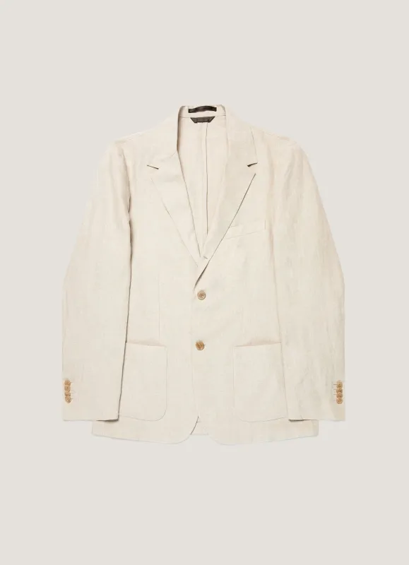 Men's Linen Blazer in Sand made by Sunspel