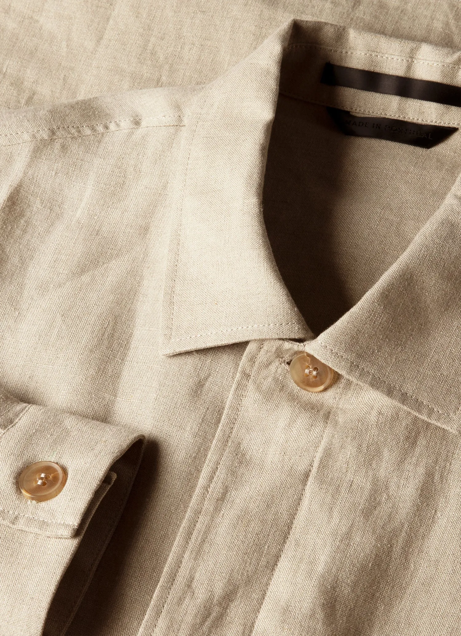 Men's Linen Overshirt in Sand sold by Sunspel product image thumbnail 4